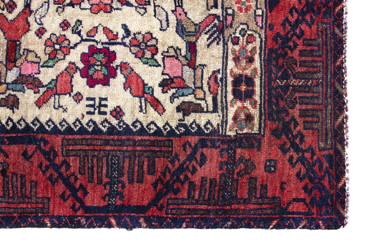 Turkish Anatolian accent rug in cream and faded red, view 14 of 18