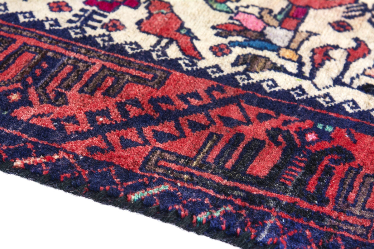 Turkish Anatolian accent rug in cream and faded red, view 17 of 18