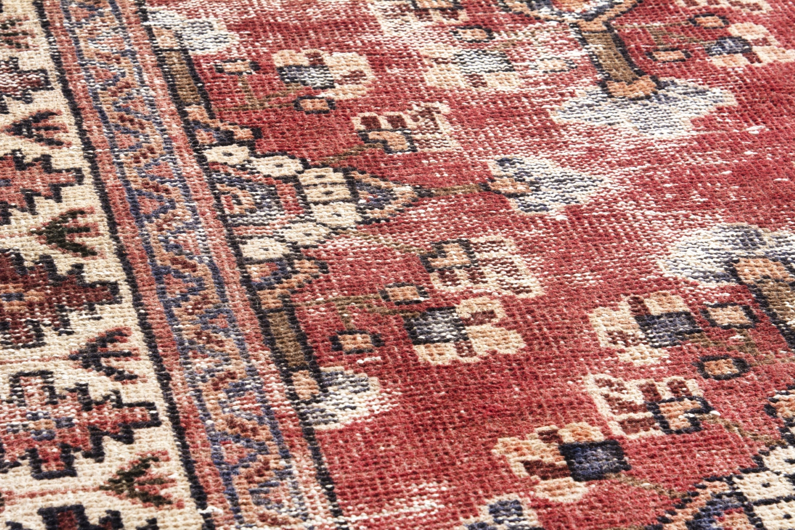 Persian Mahal runner rug in faded red and cream, view 10 of 18