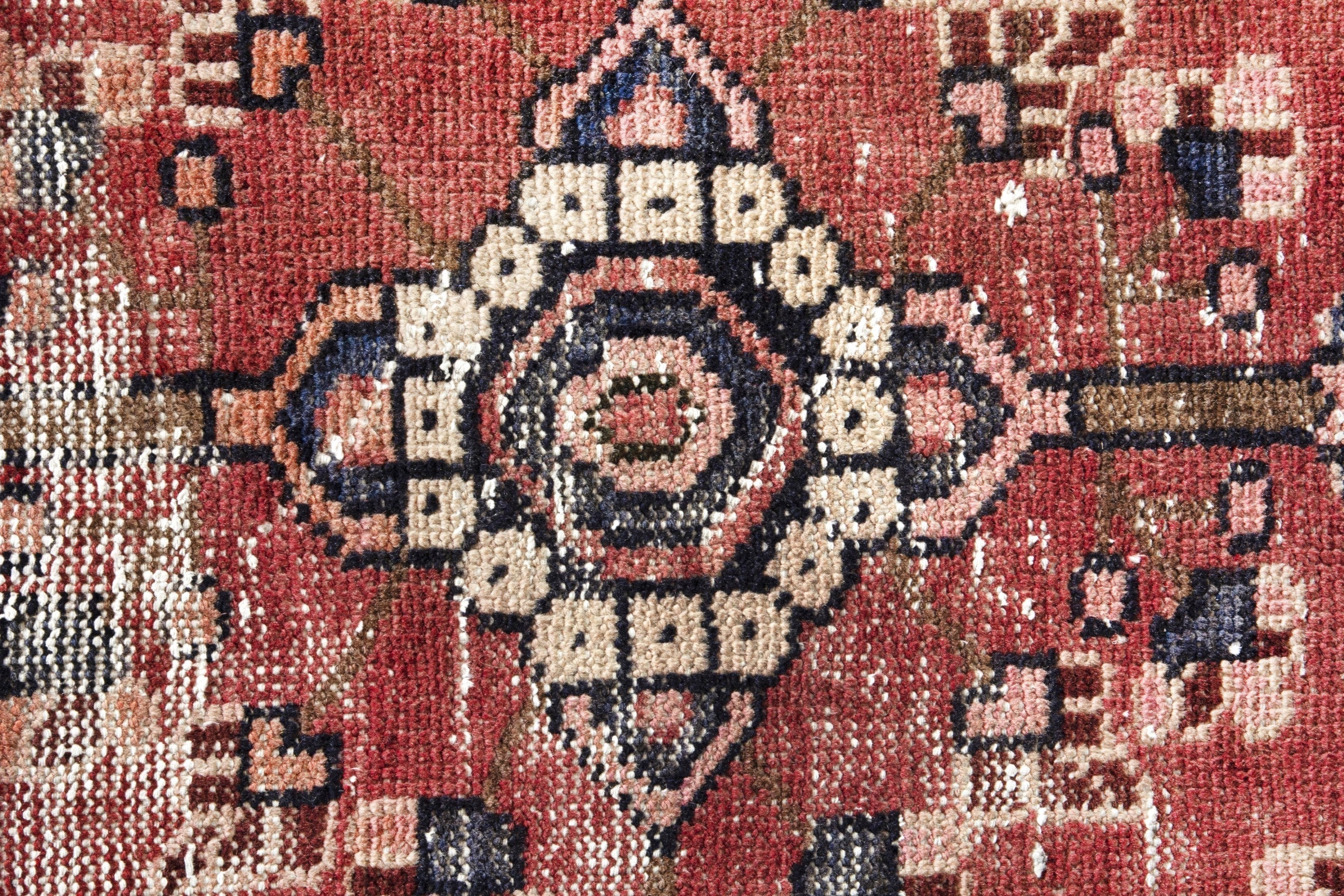 Persian Mahal runner rug in faded red and cream, view 12 of 18