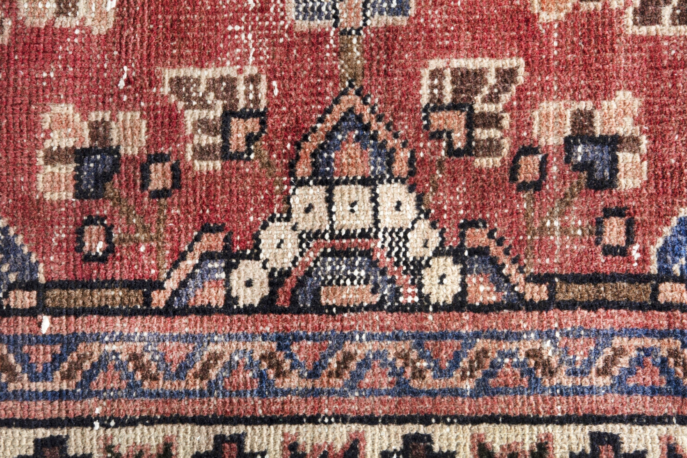 Persian Mahal runner rug in faded red and cream, view 14 of 18