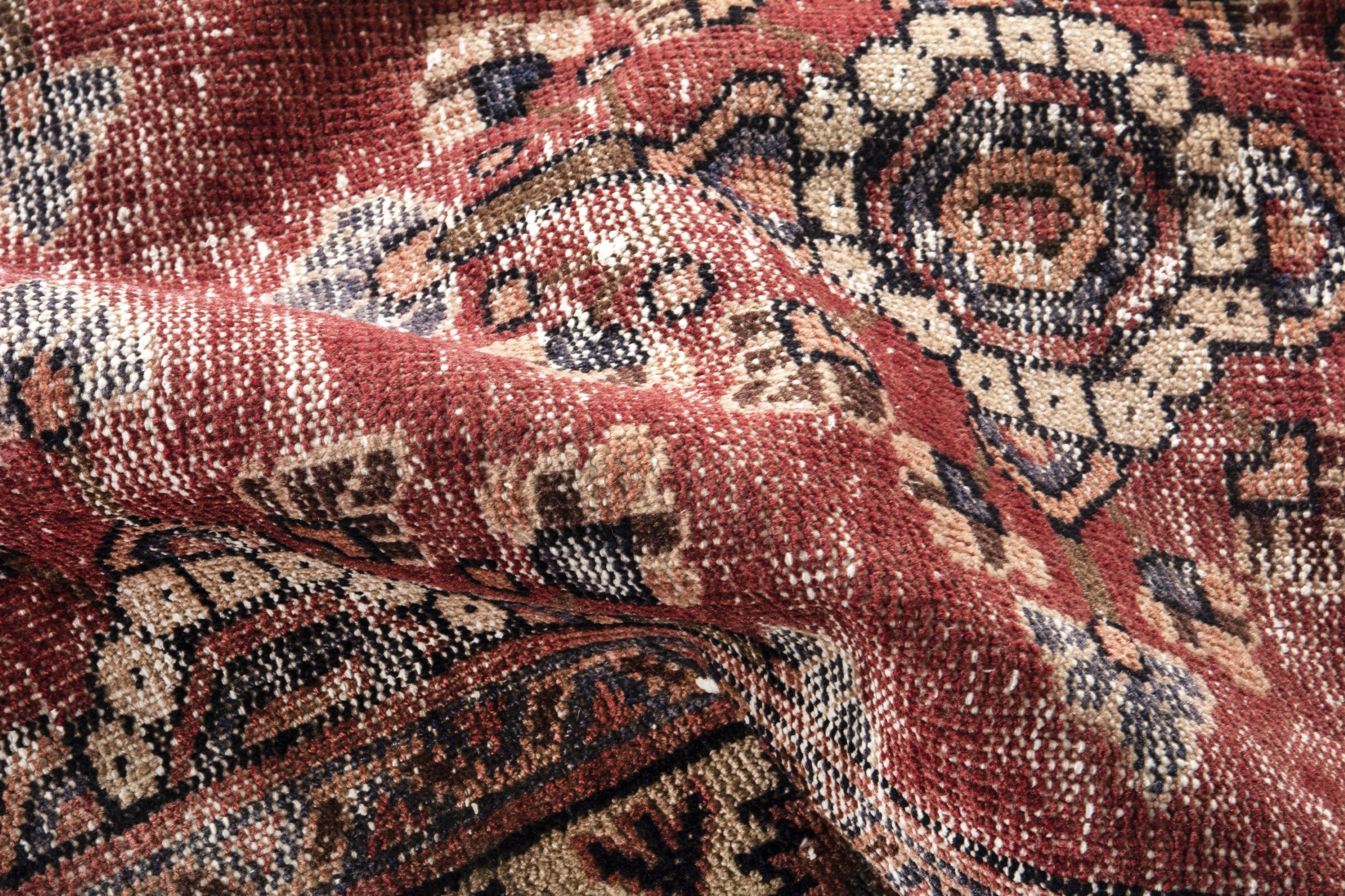 Persian Mahal runner rug in faded red and cream, view 15 of 18