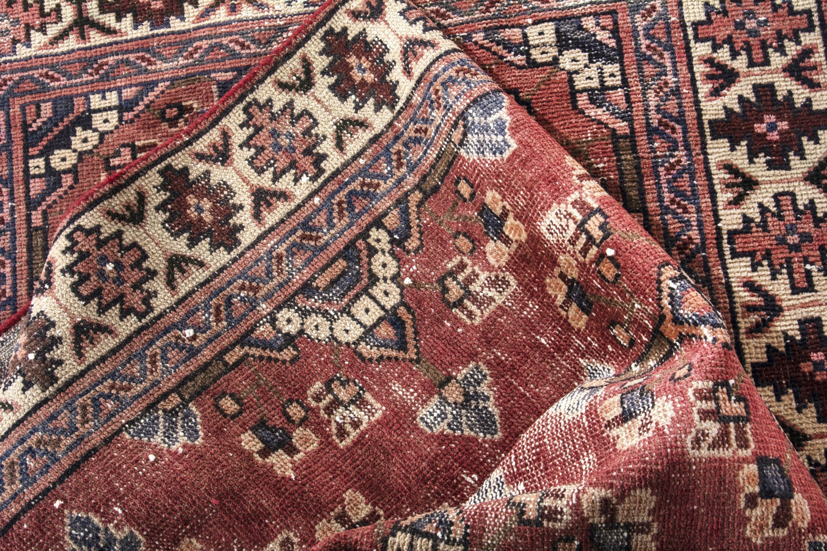 Persian Mahal runner rug in faded red and cream, view 16 of 18