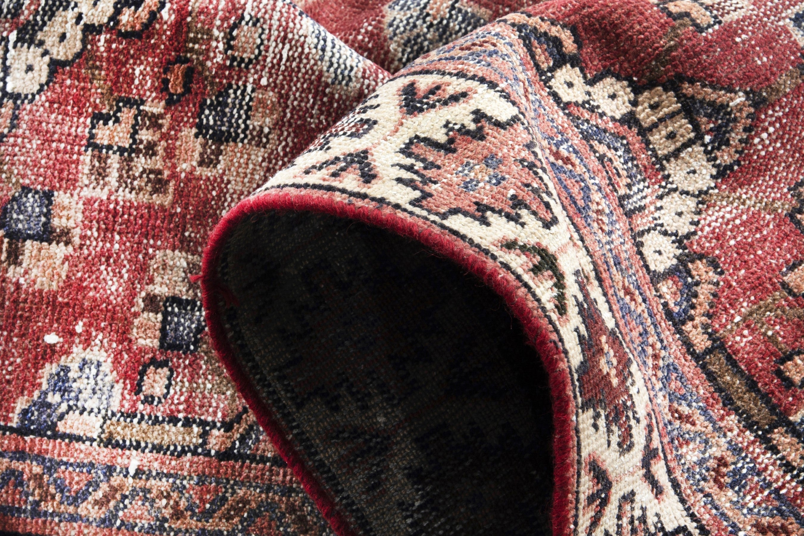 Persian Mahal runner rug in faded red and cream, view 17 of 18