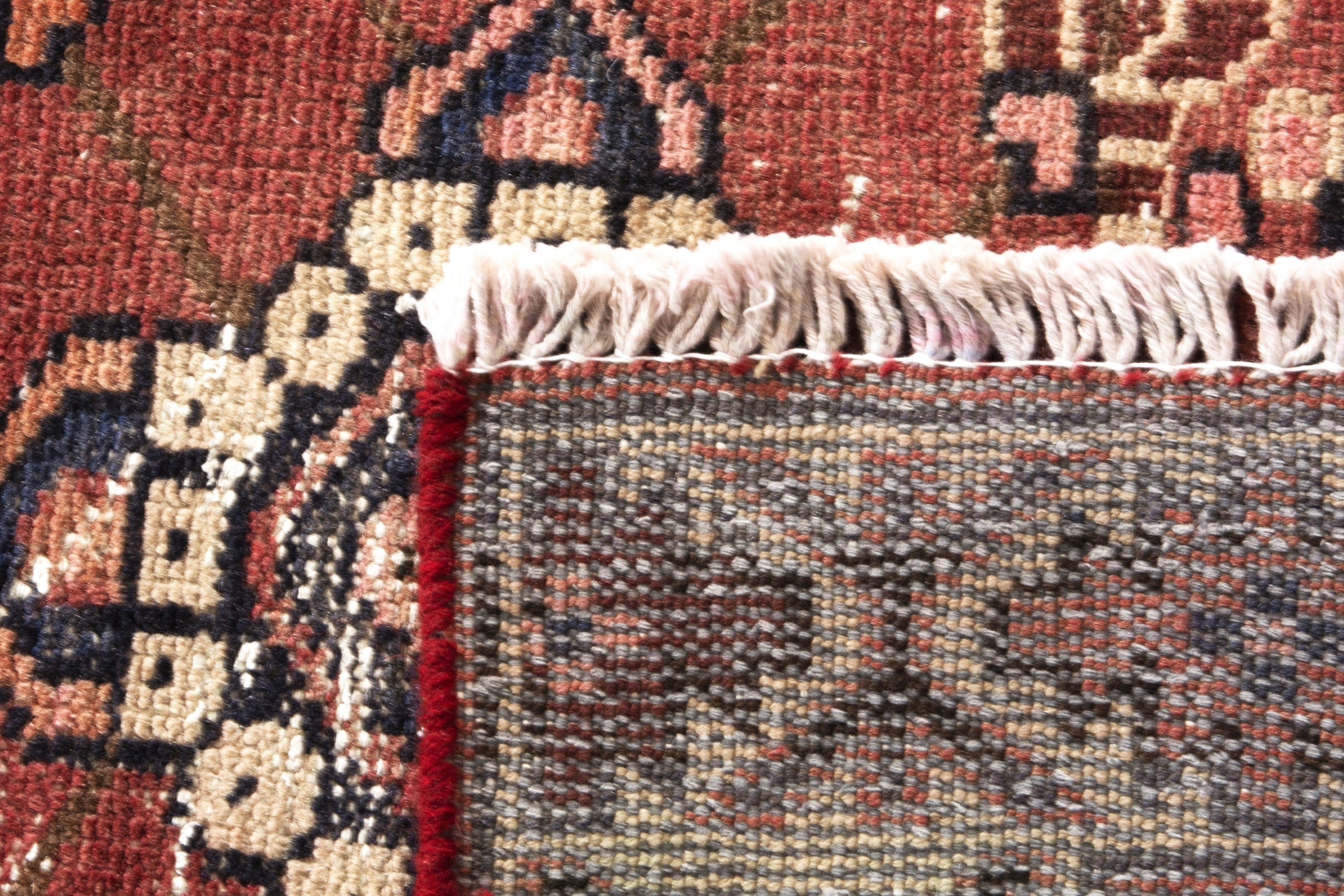 Persian Mahal runner rug in faded red and cream, view 18 of 18