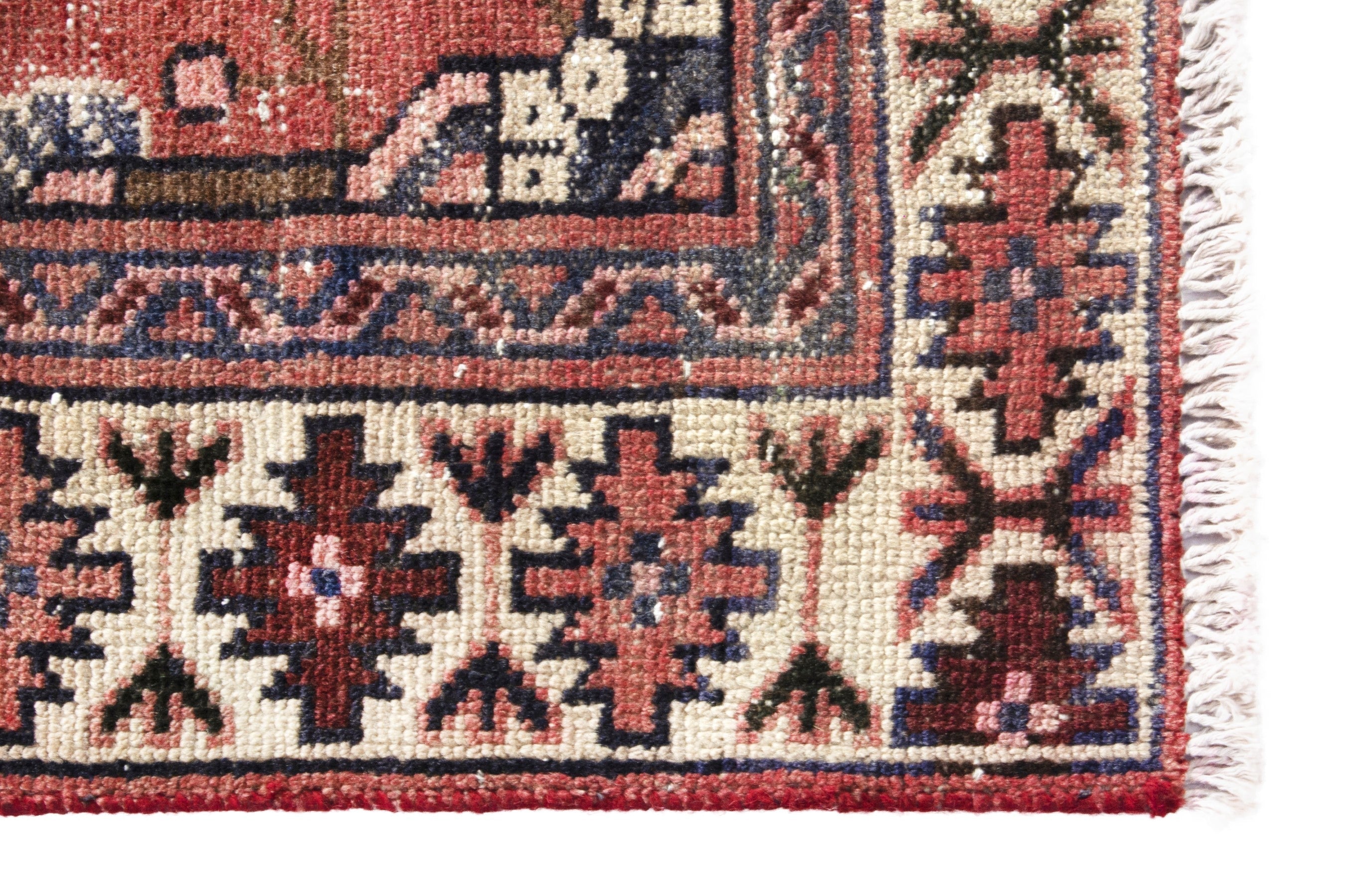 Persian Mahal runner rug in faded red and cream, view 5 of 18