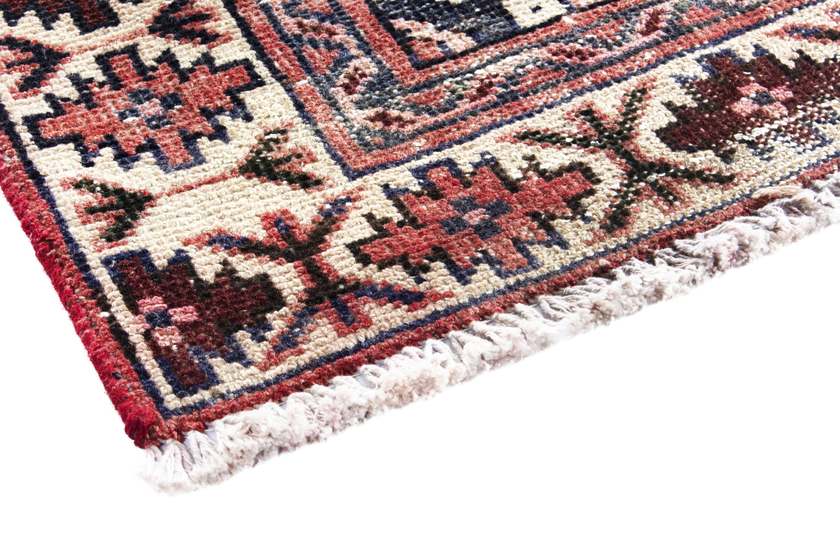 Persian Mahal runner rug in faded red and cream, view 4 of 18