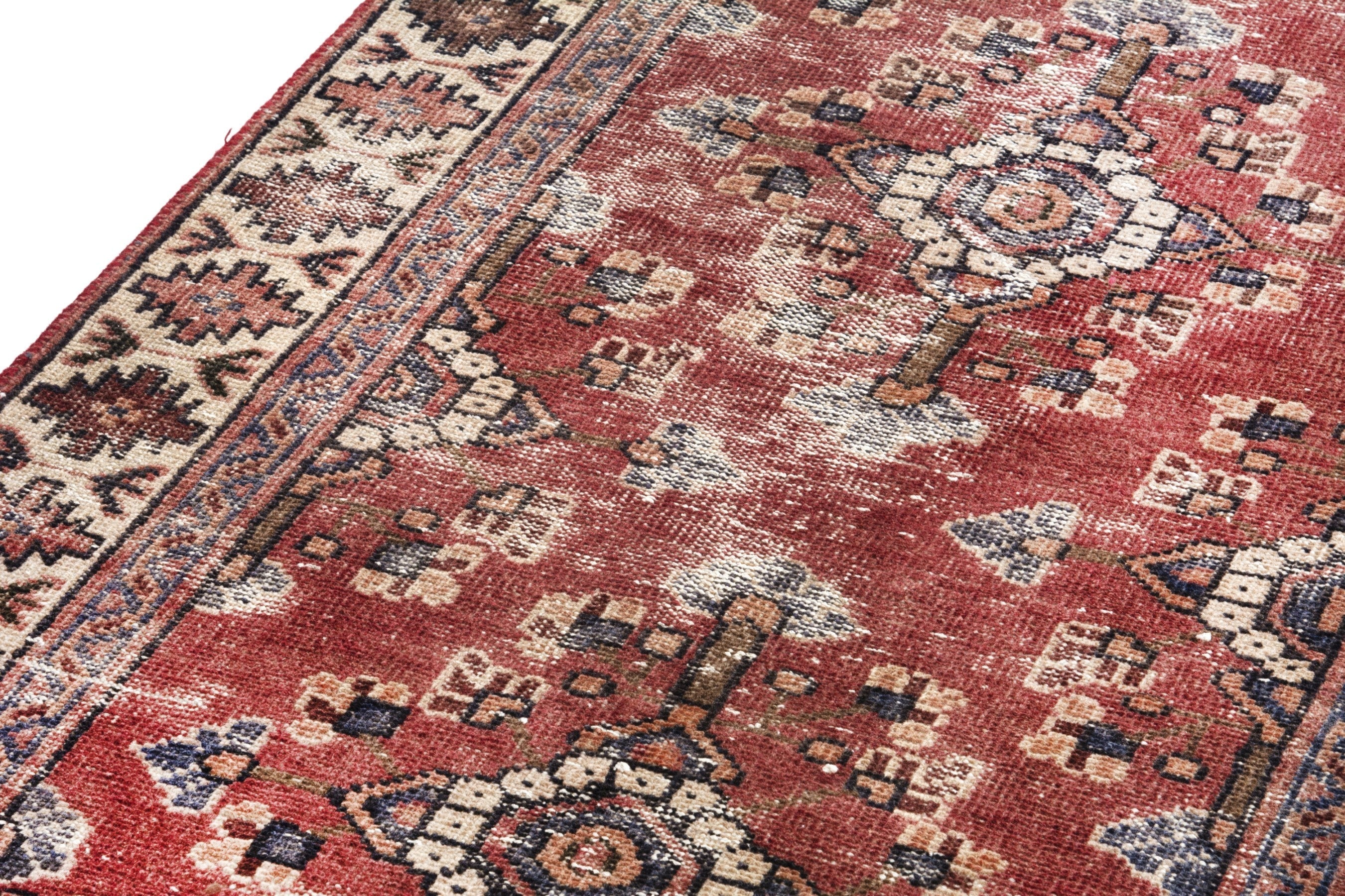 Persian Mahal runner rug in faded red and cream, view 9 of 18