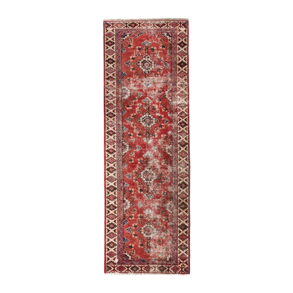Persian Mahal runner rug in faded red and cream, 3'3" x 9'8"