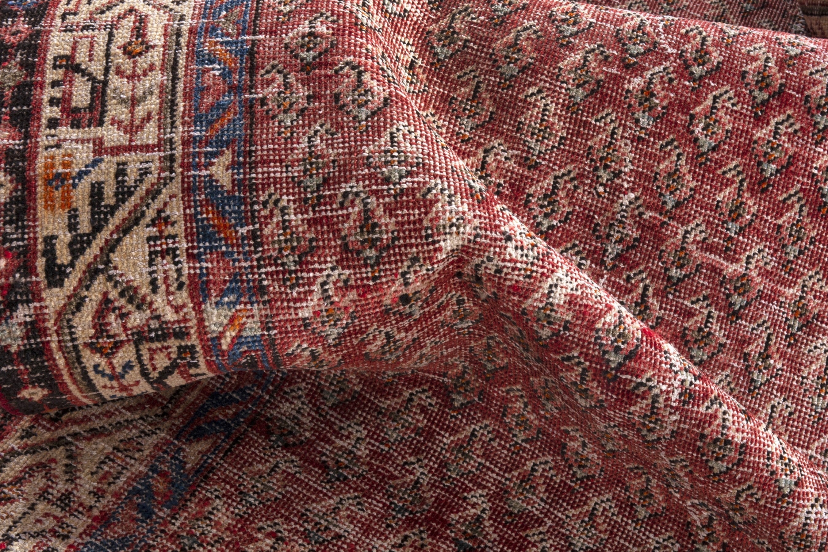 Persian Mahal runner rug in rust and cream, view 17 of 19