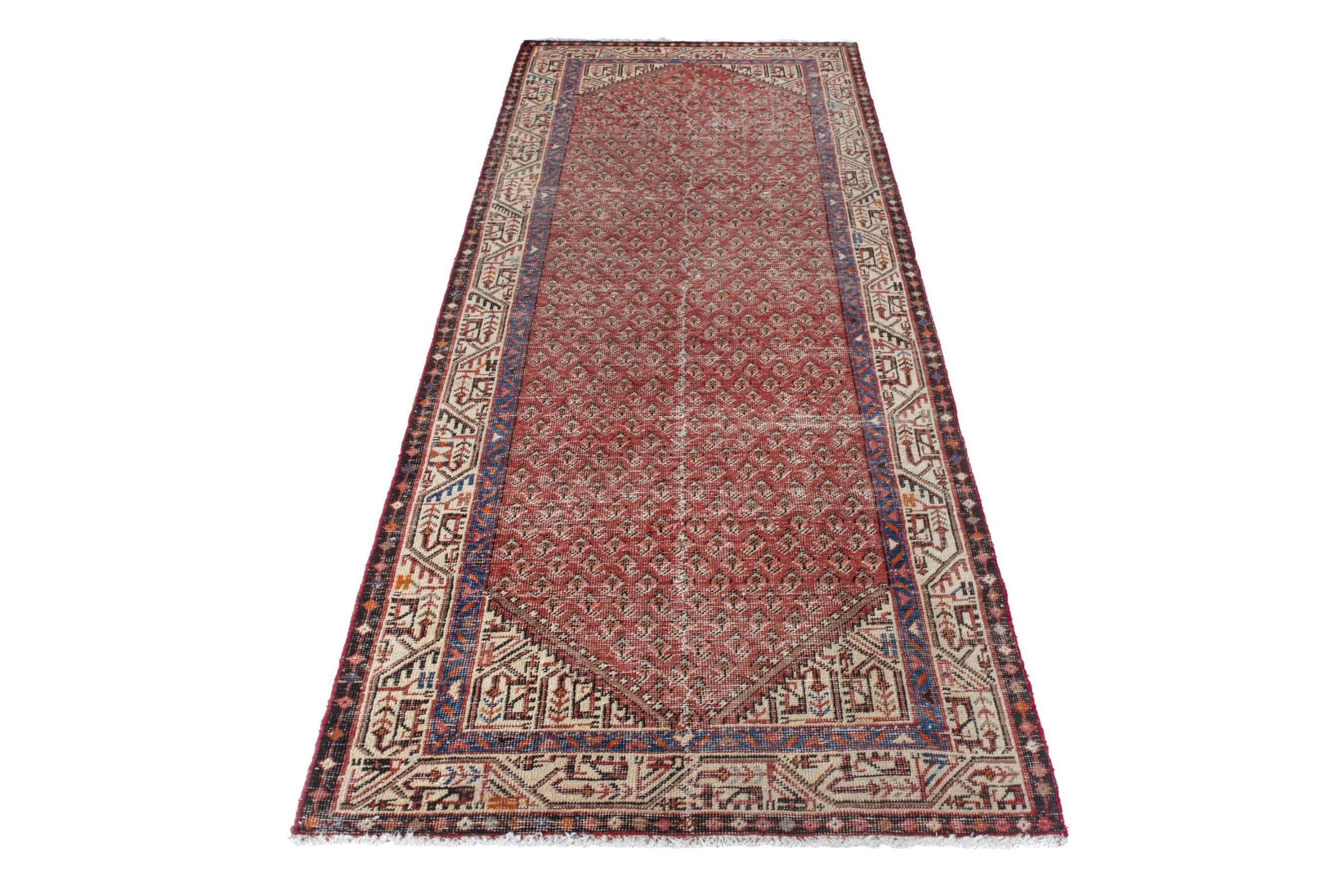 Persian Mahal runner rug in rust and cream, view 2 of 19