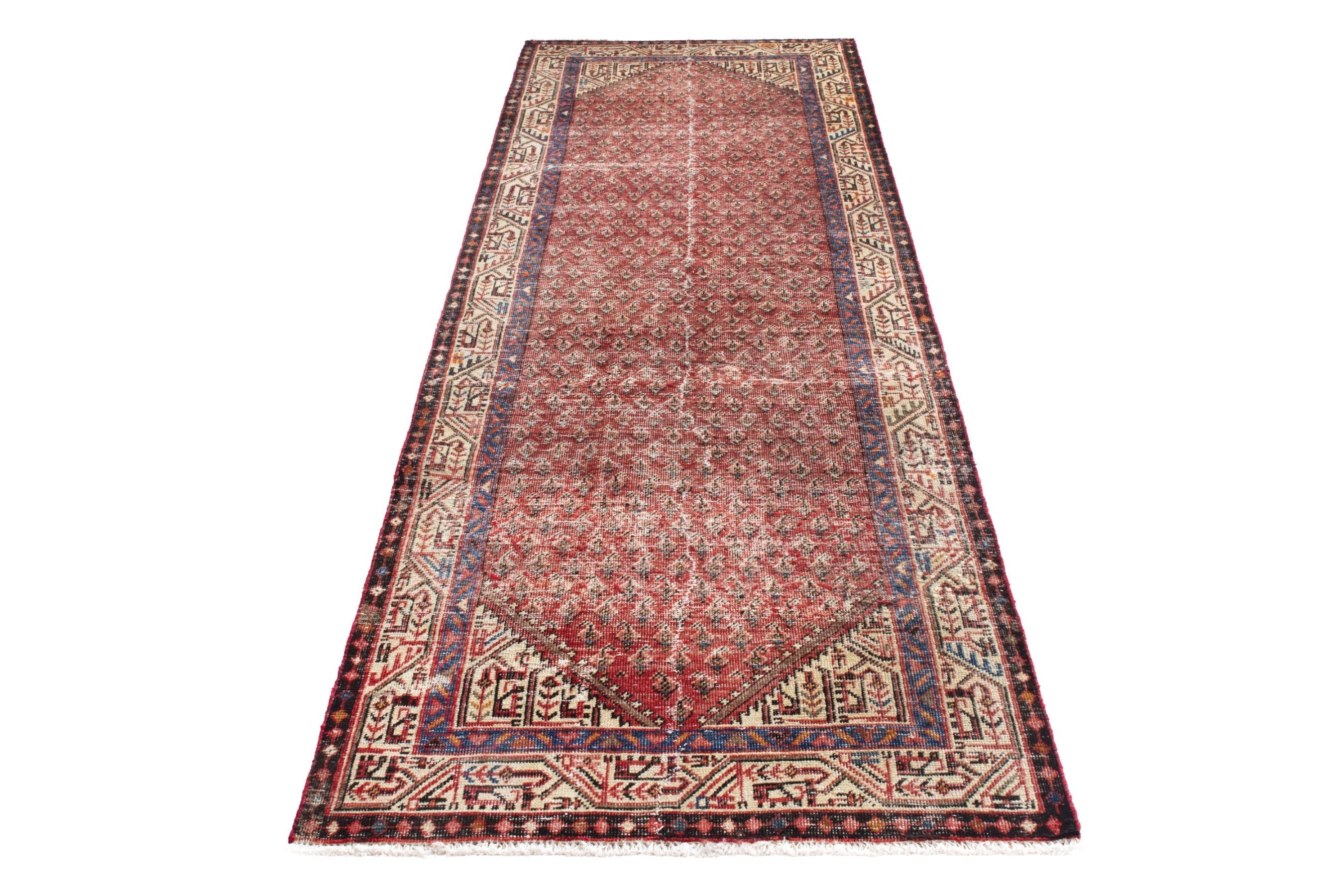 Persian Mahal runner rug in rust and cream, view 3 of 19