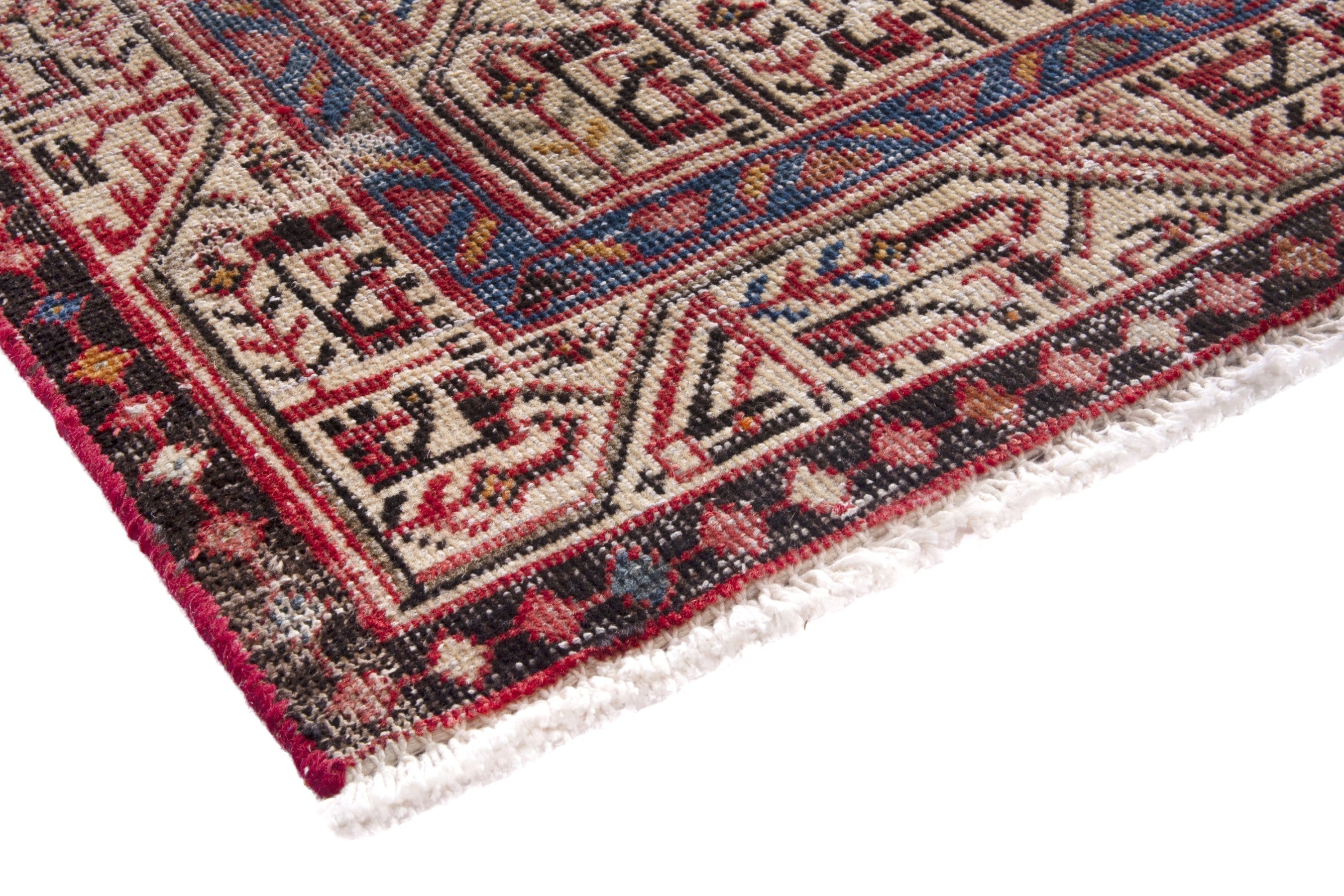 Persian Mahal runner rug in rust and cream, view 4 of 19