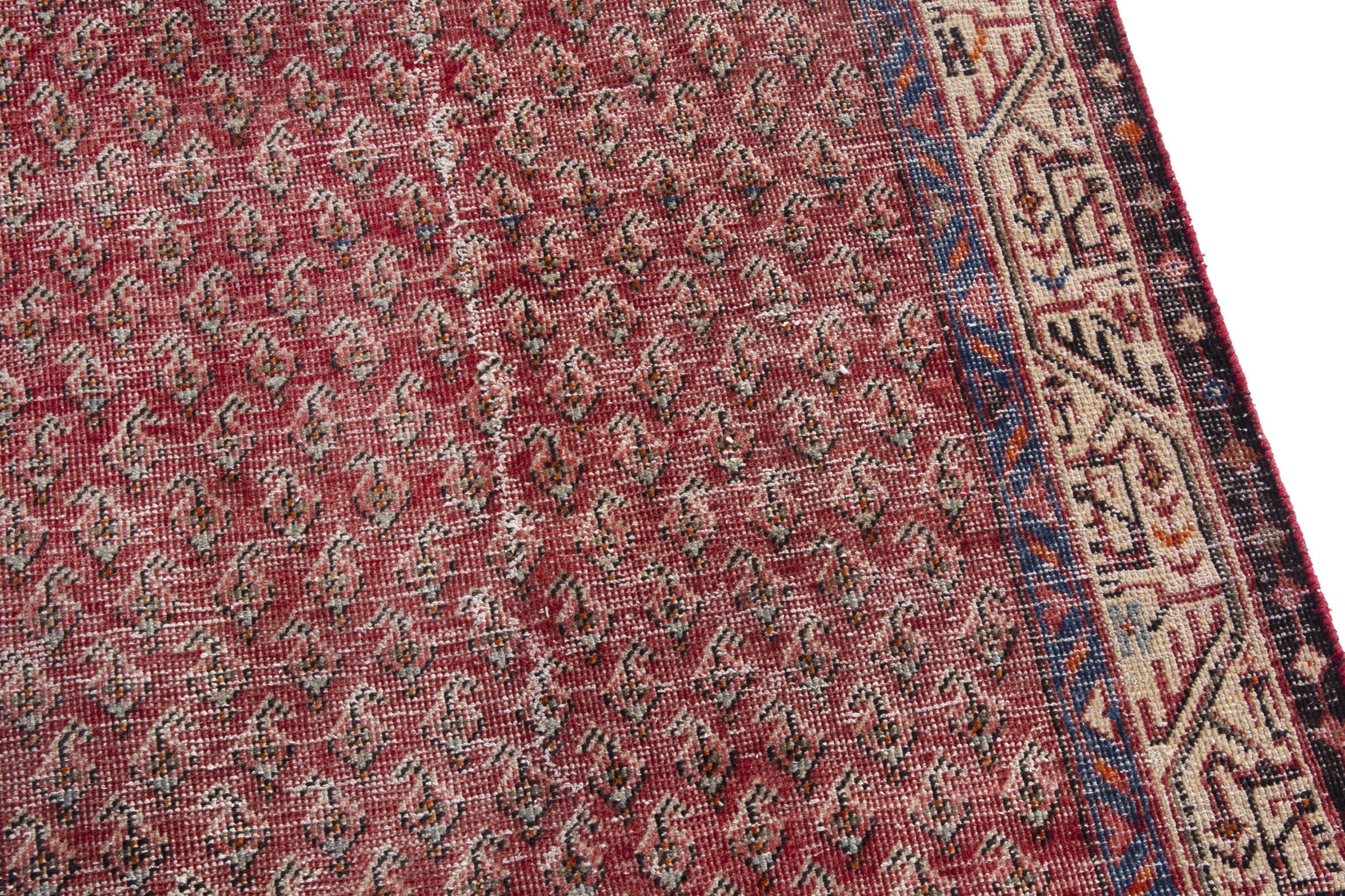 Persian Mahal runner rug in rust and cream, view 7 of 19