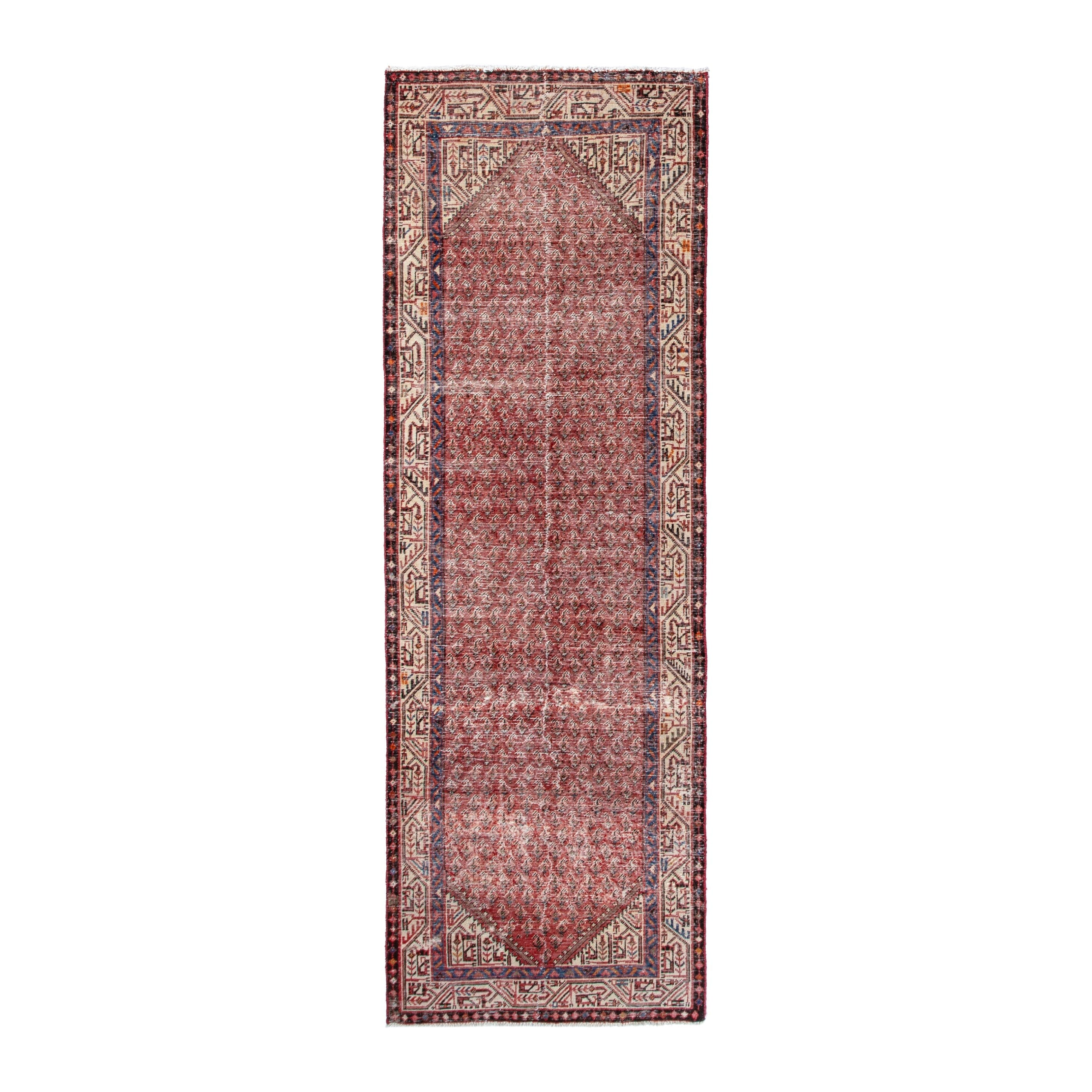 Persian Mahal runner rug in rust and cream, 3'4" x 9'9"