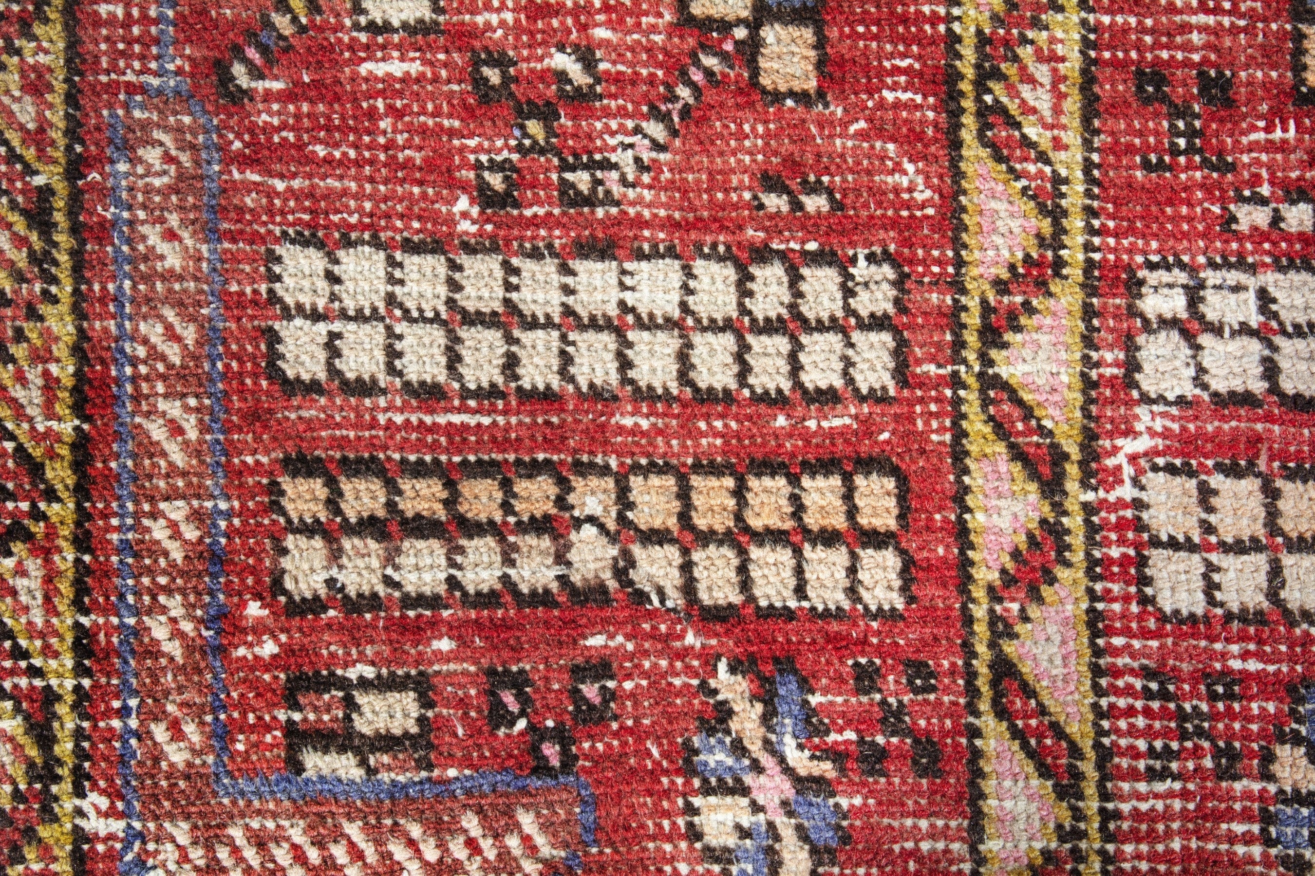 Persian Azerbaijan runner rug in faded red and slate blue, view 11 of 18