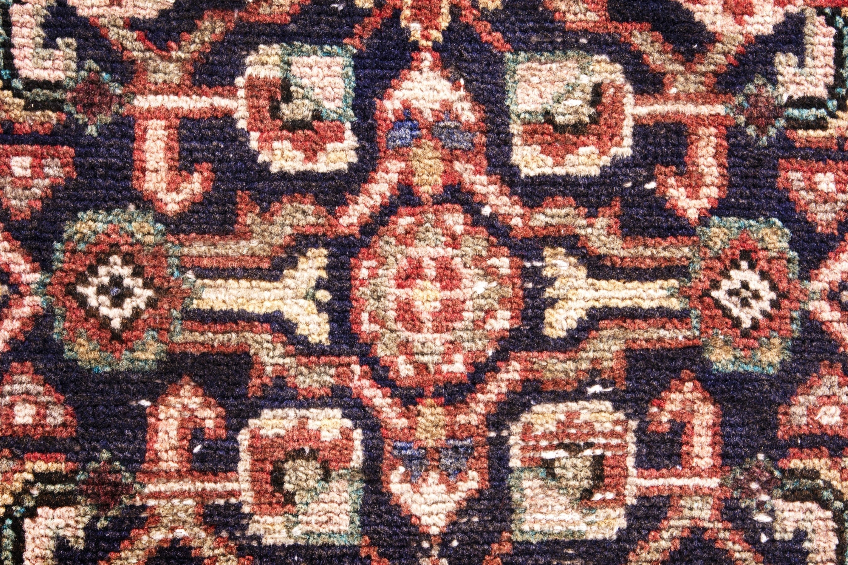 Persian Mahal runner rug in burgundy and rust, view 13 of 19