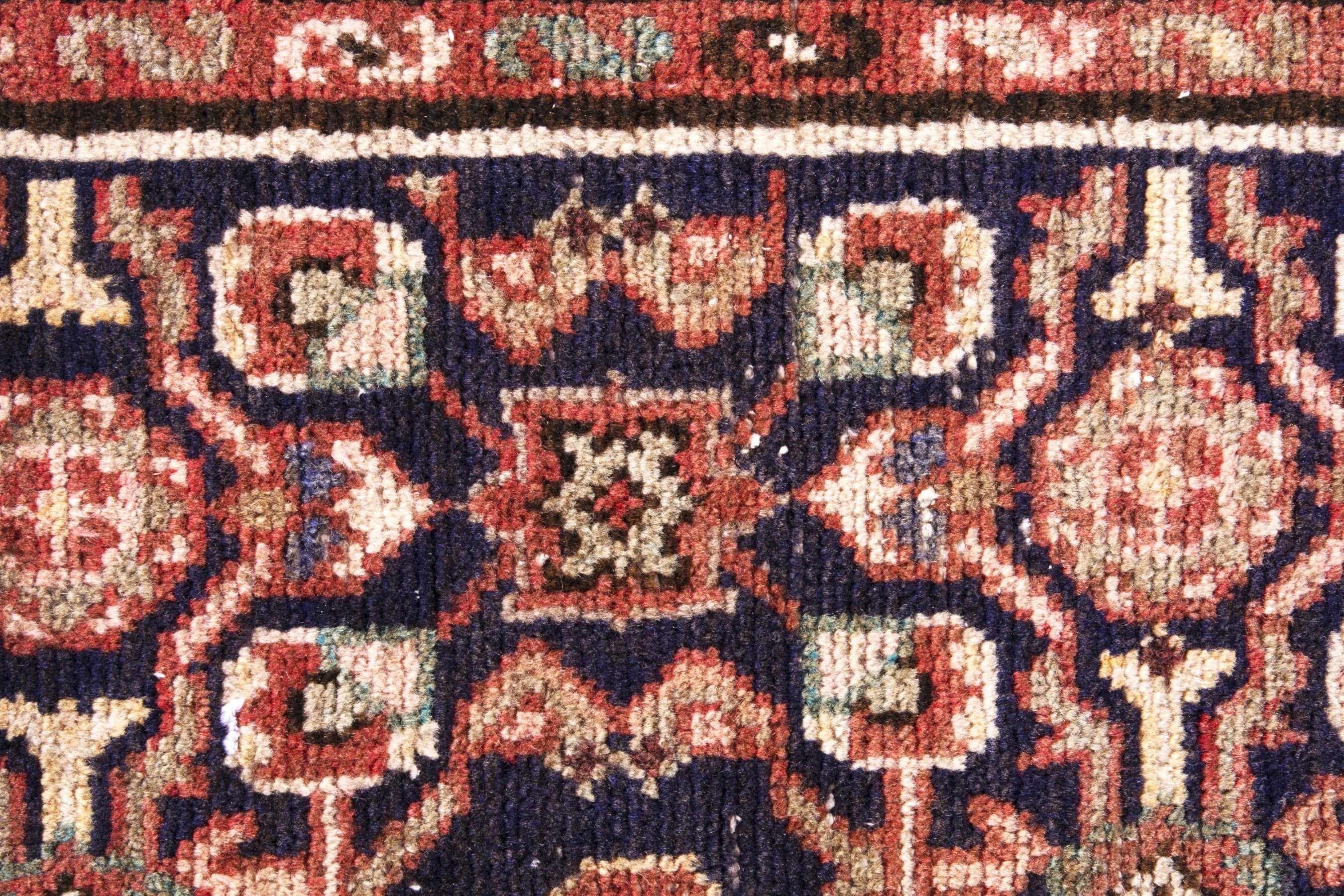 Persian Mahal runner rug in burgundy and rust, view 14 of 19
