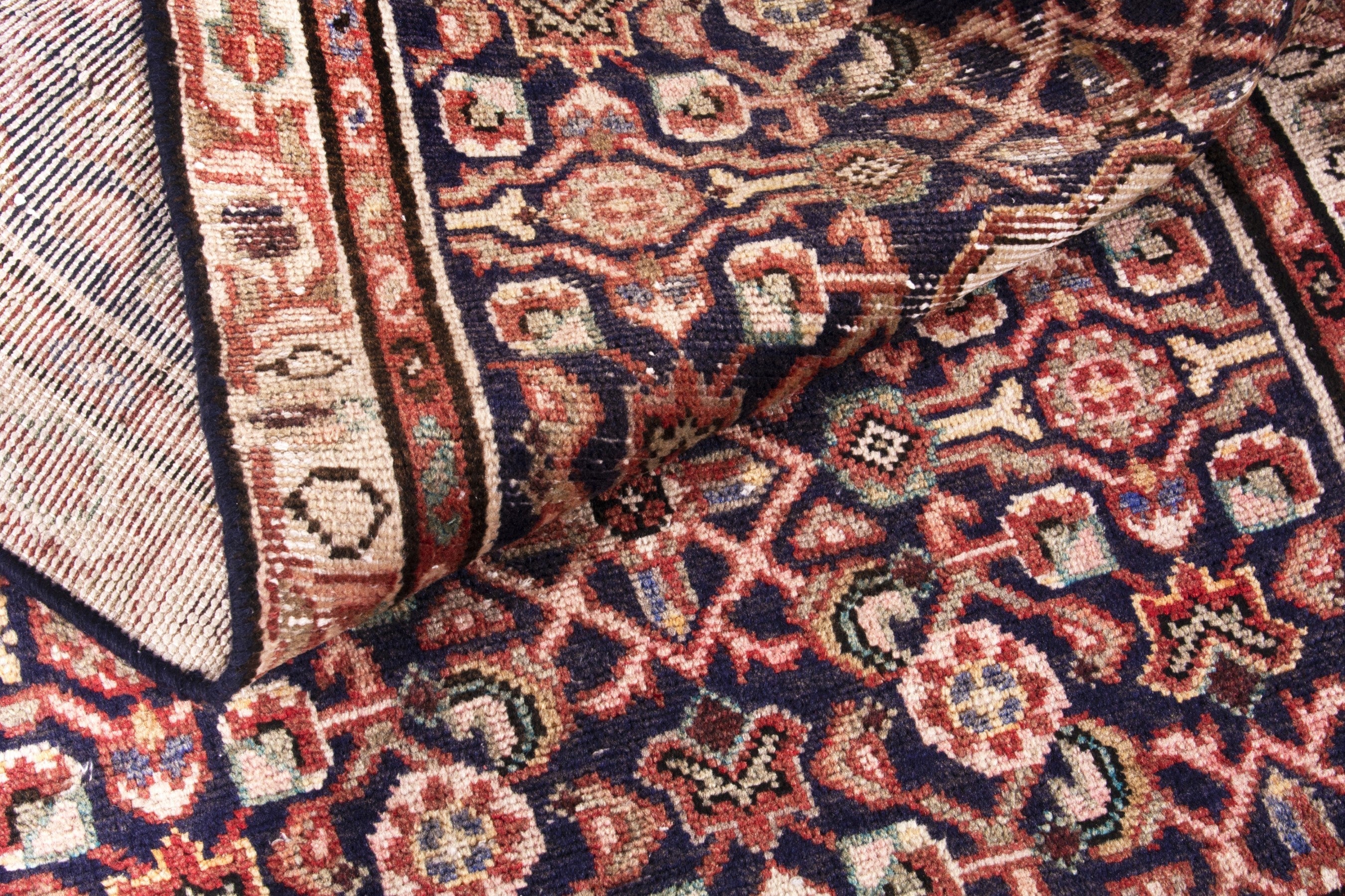 Persian Mahal runner rug in burgundy and rust, view 16 of 19