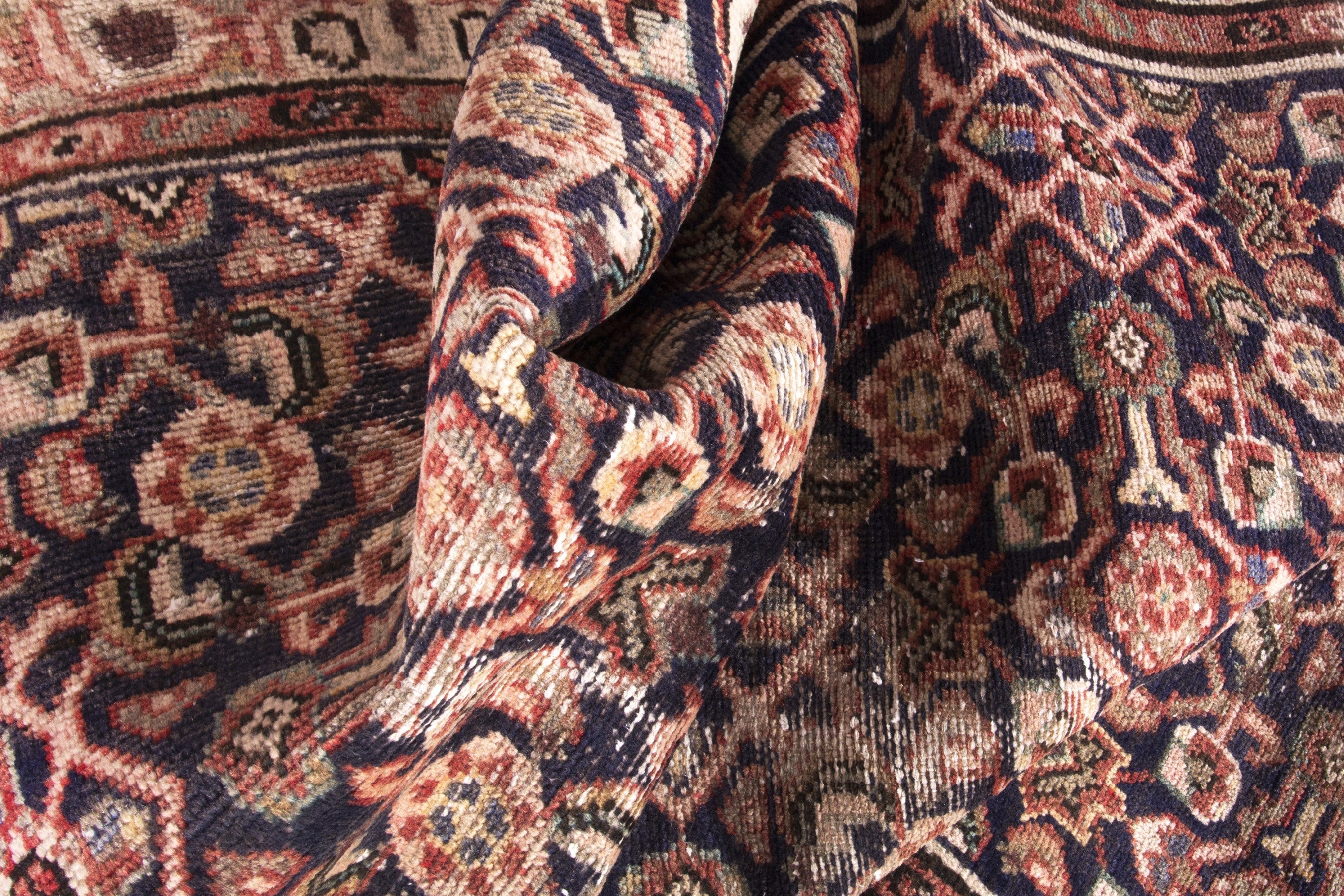 Persian Mahal runner rug in burgundy and rust, view 17 of 19