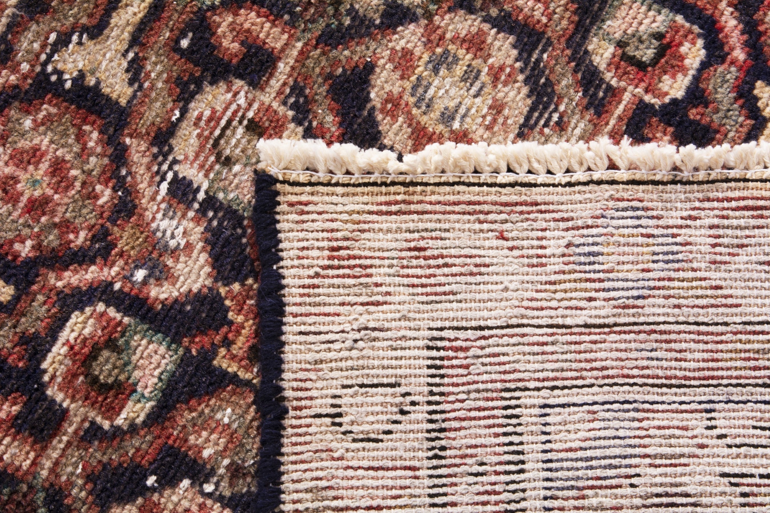 Persian Mahal runner rug in burgundy and rust, view 19 of 19