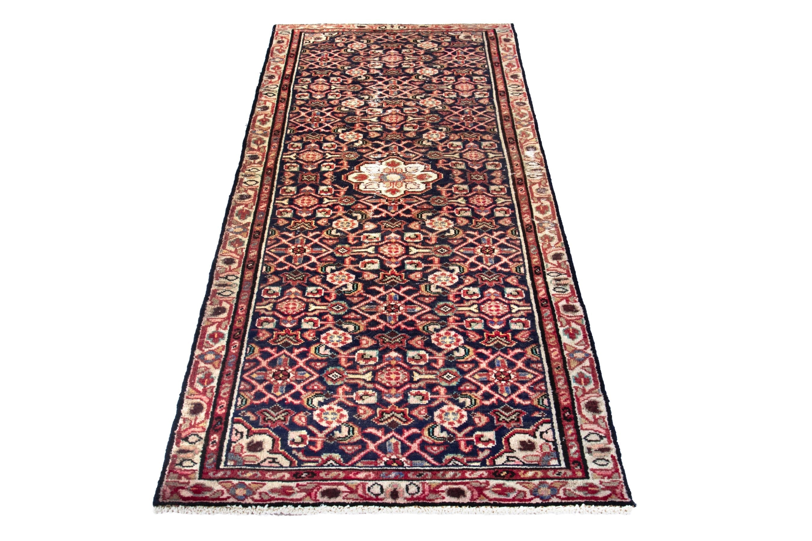 Persian Mahal runner rug in burgundy and rust, view 2 of 19