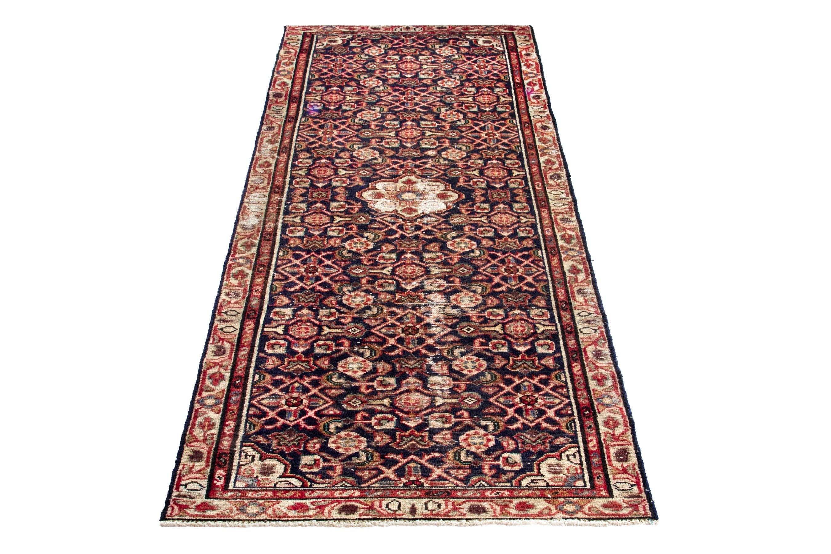 Persian Mahal runner rug in burgundy and rust, view 3 of 19