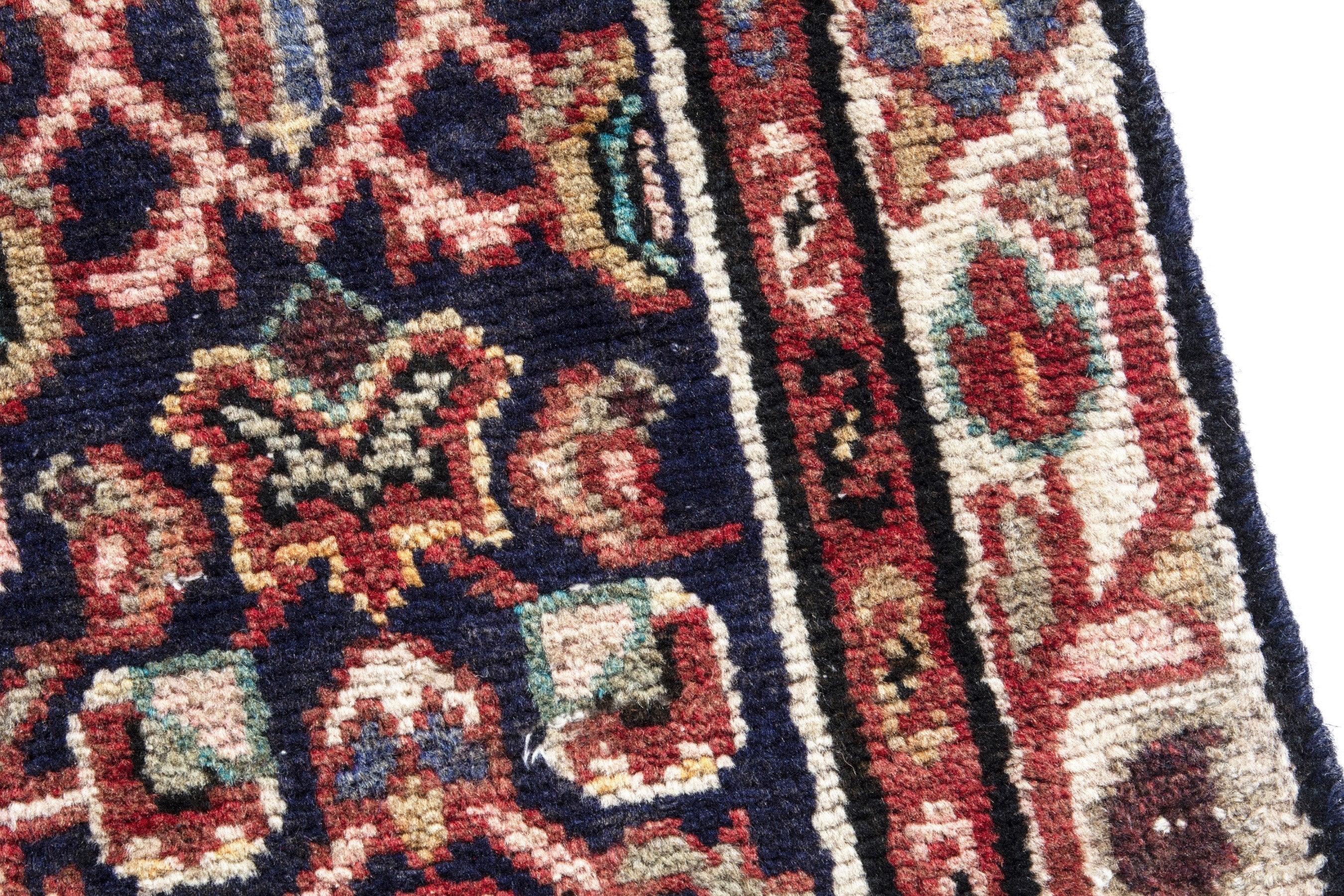Persian Mahal runner rug in burgundy and rust, view 7 of 19