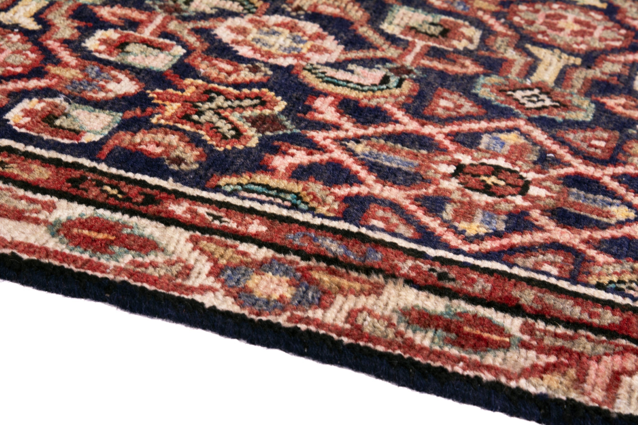Persian Mahal runner rug in burgundy and rust, view 8 of 19