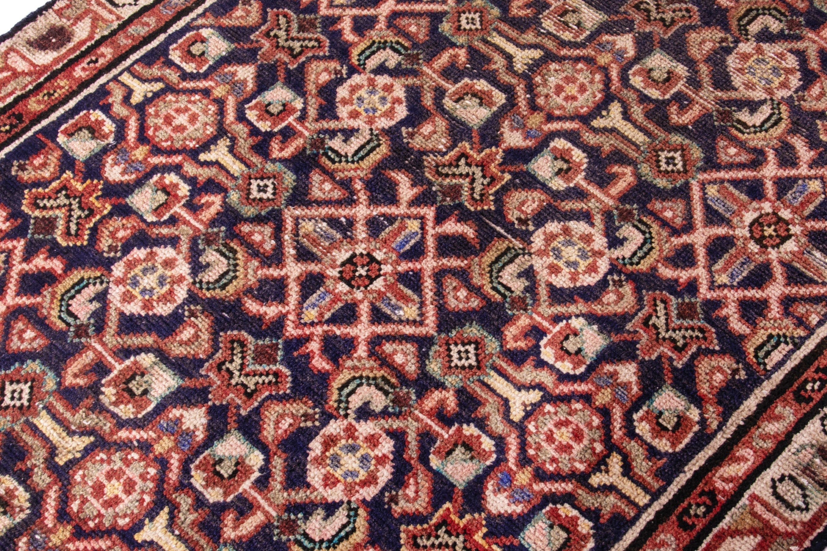 Persian Mahal runner rug in burgundy and rust, view 9 of 19