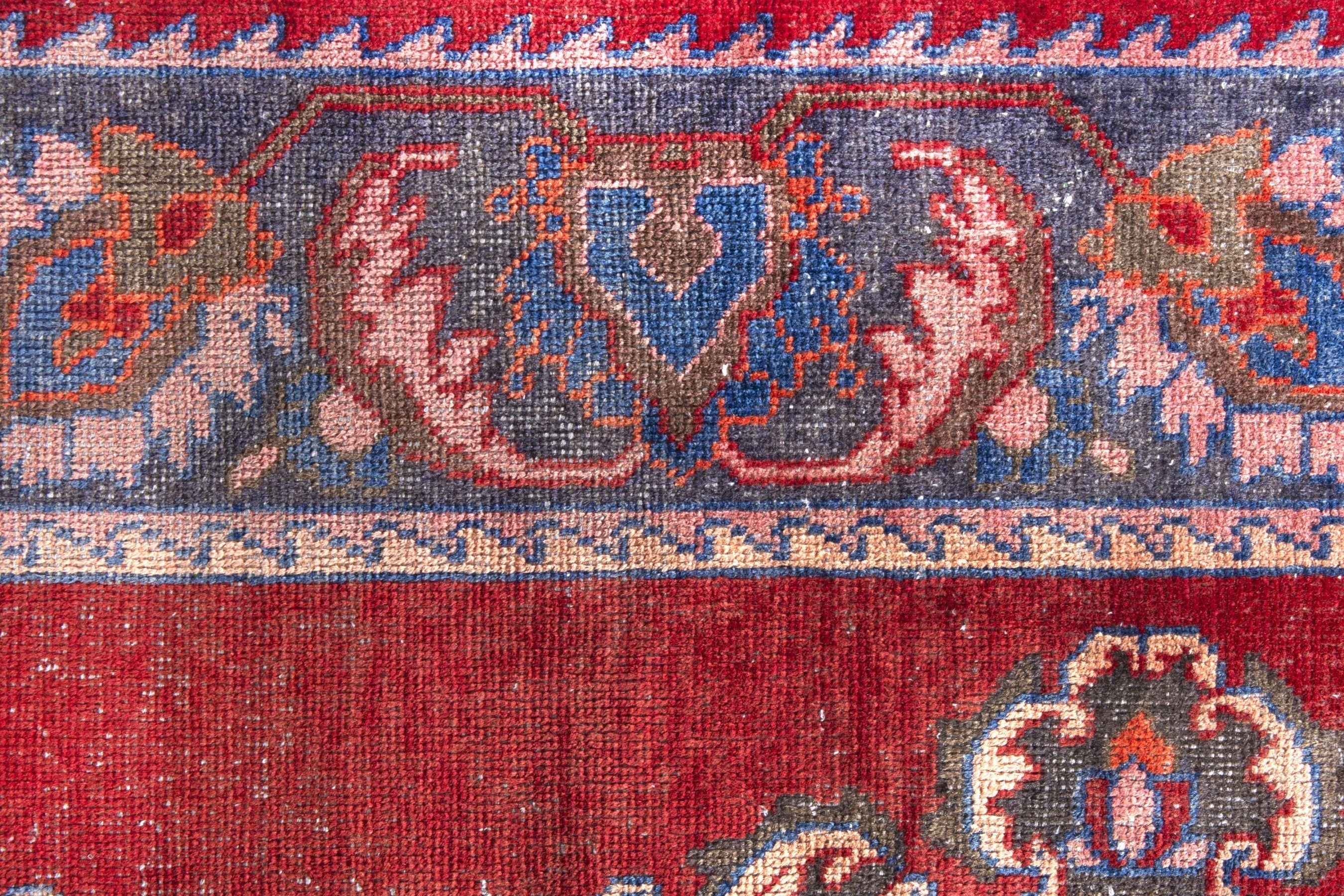 Persian Hamedan runner rug in deep red and rust, view 12 of 19