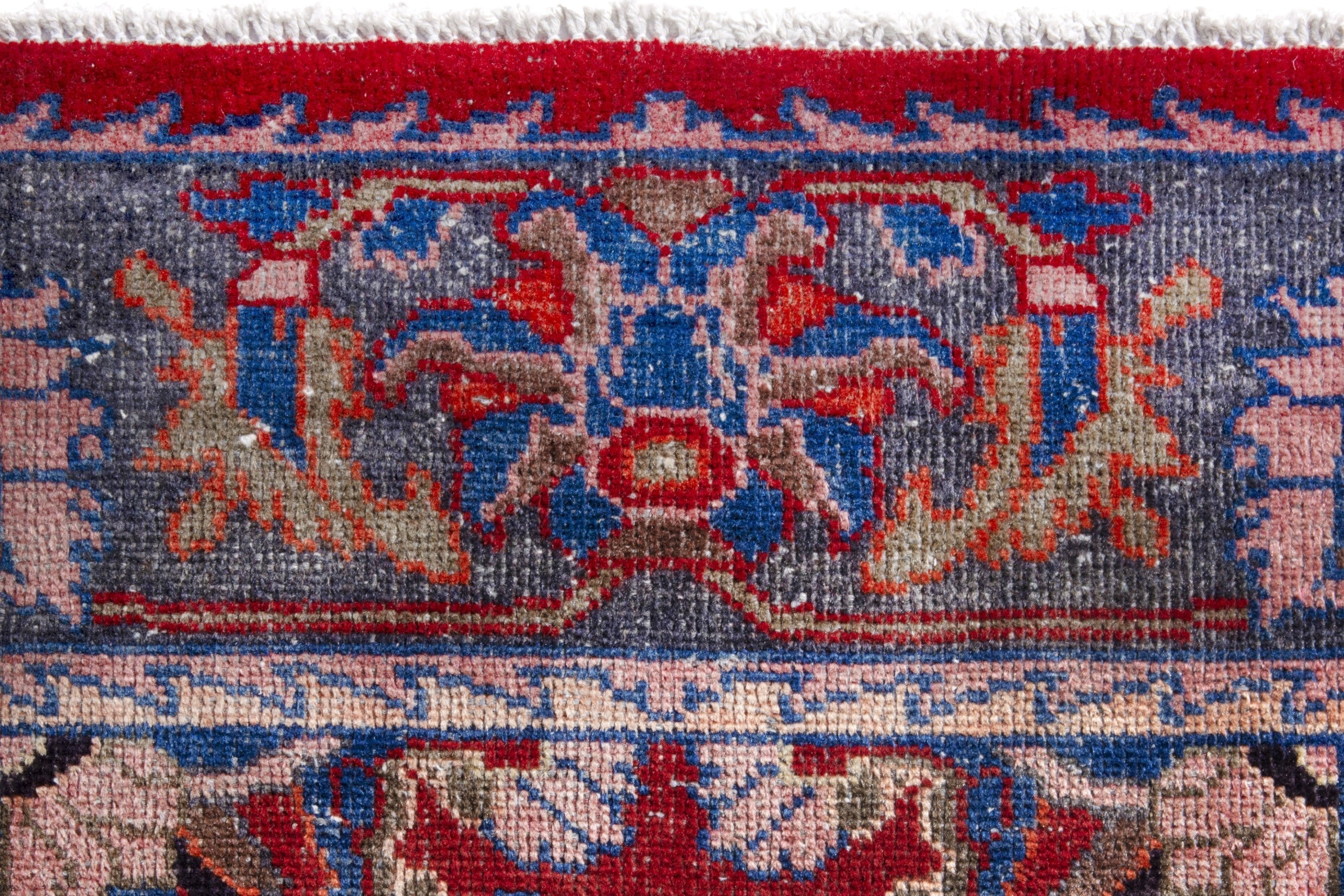 Persian Hamedan runner rug in deep red and rust, view 13 of 19