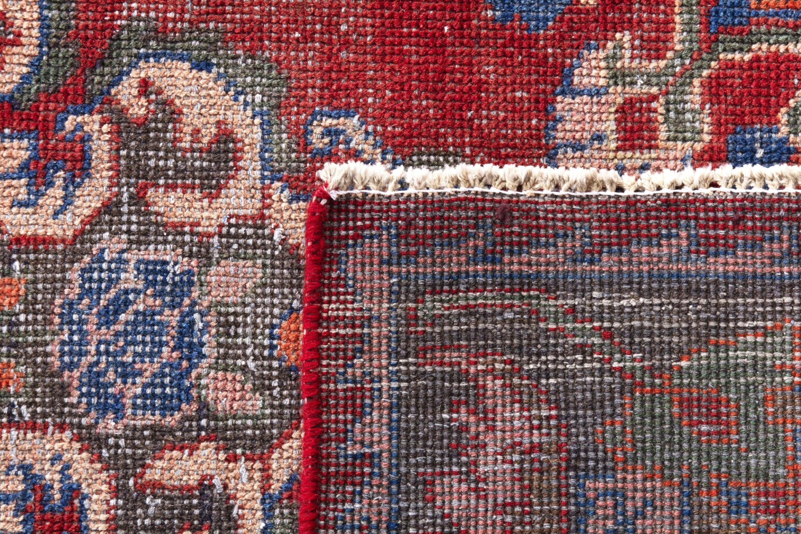 Persian Hamedan runner rug in deep red and rust, view 19 of 19