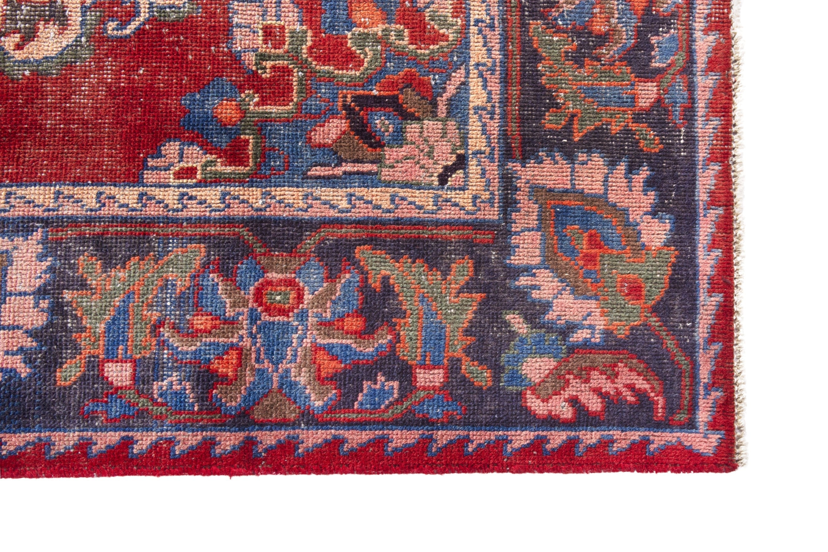 Persian Hamedan runner rug in deep red and rust, view 5 of 19