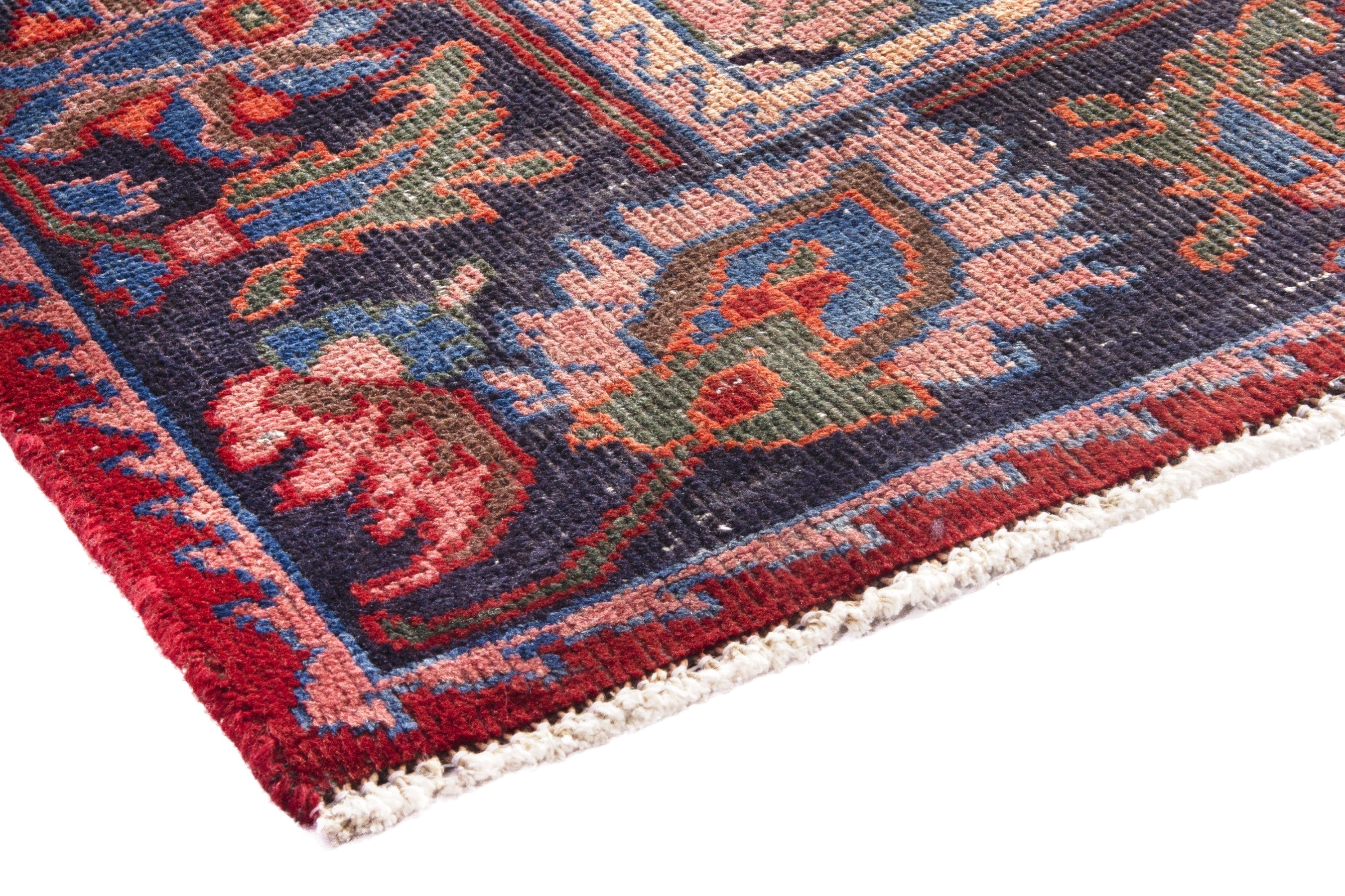 Persian Hamedan runner rug in deep red and rust, view 4 of 19