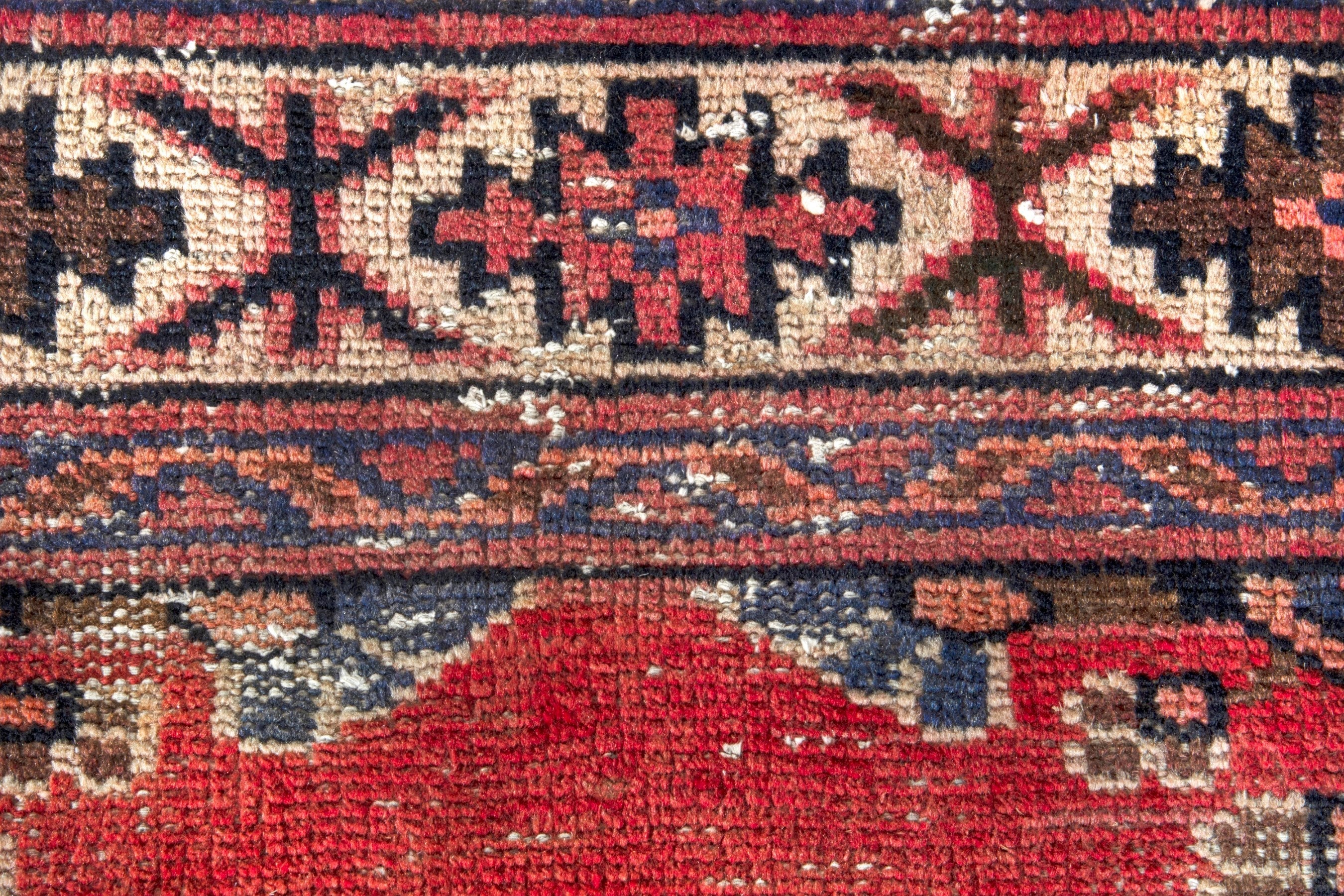 Persian Hamedan runner rug in deep red and cream, view 11 of 19