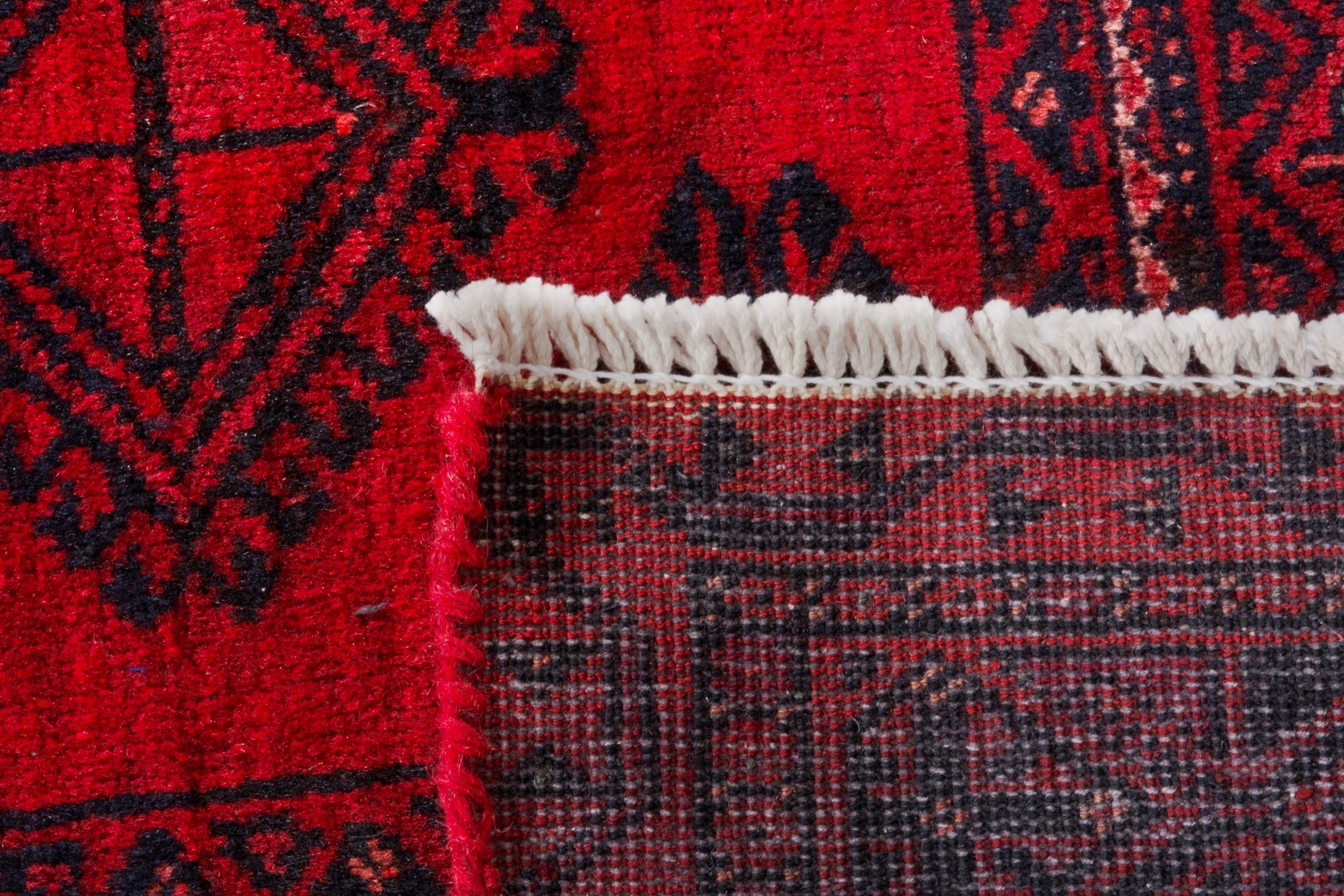 Persian Baluch runner rug in deep red and burgundy, view 20 of 20