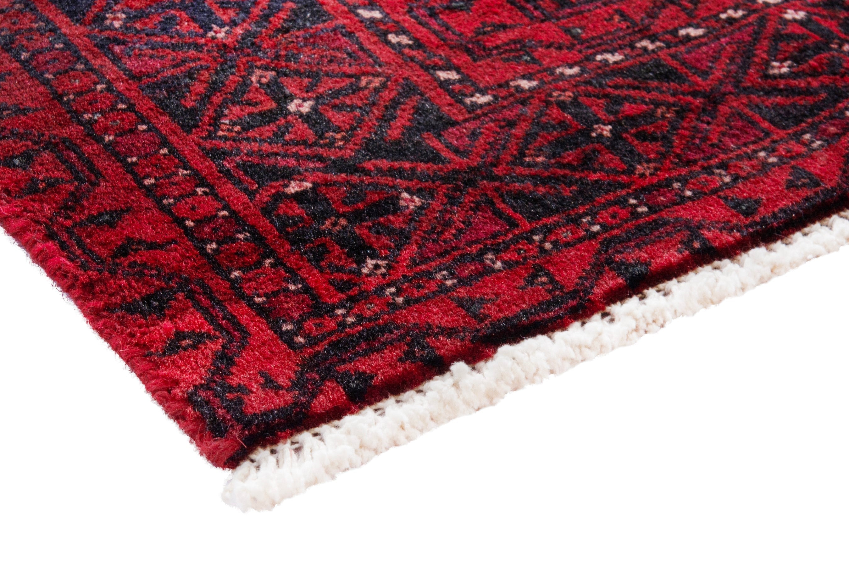 Persian Baluch runner rug in deep red and burgundy, view 4 of 20
