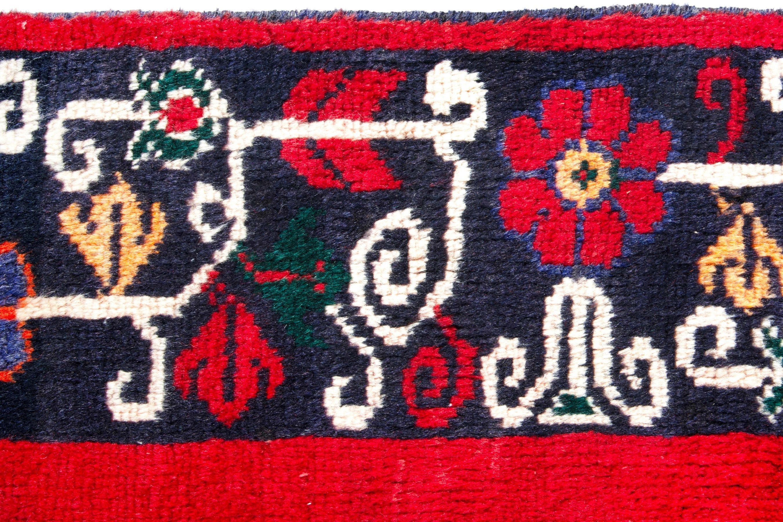 Persian Ferdos area rug in deep red and burgundy, view 11 of 18