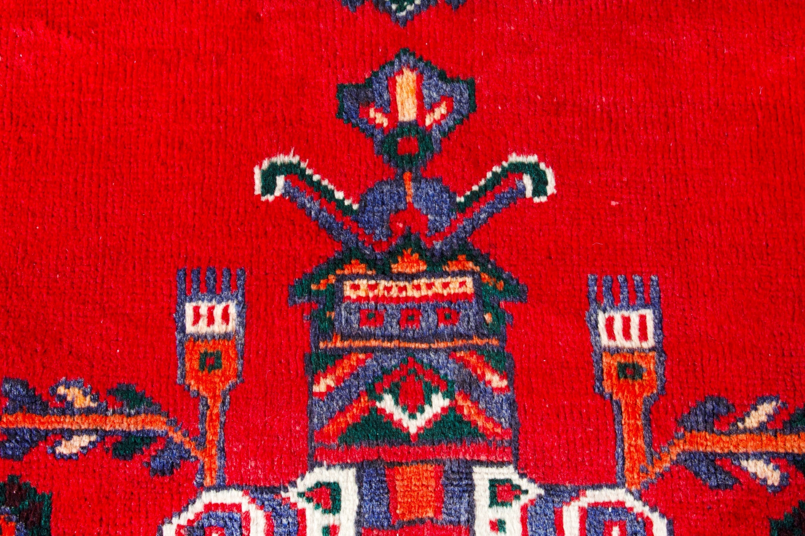 Persian Ferdos area rug in deep red and burgundy, view 9 of 18