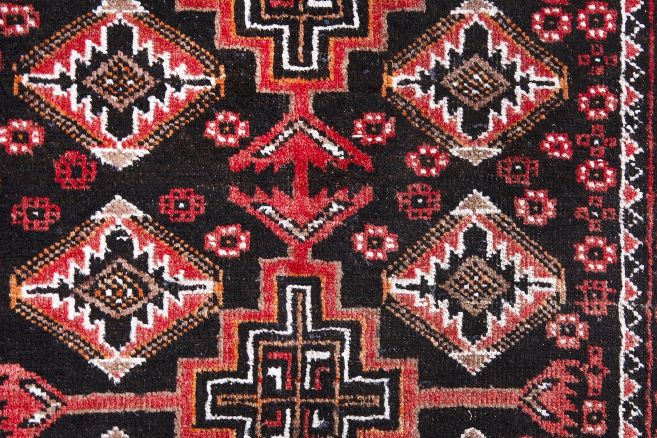Persian Baluch accent rug in deep red and burgundy, view 11 of 18