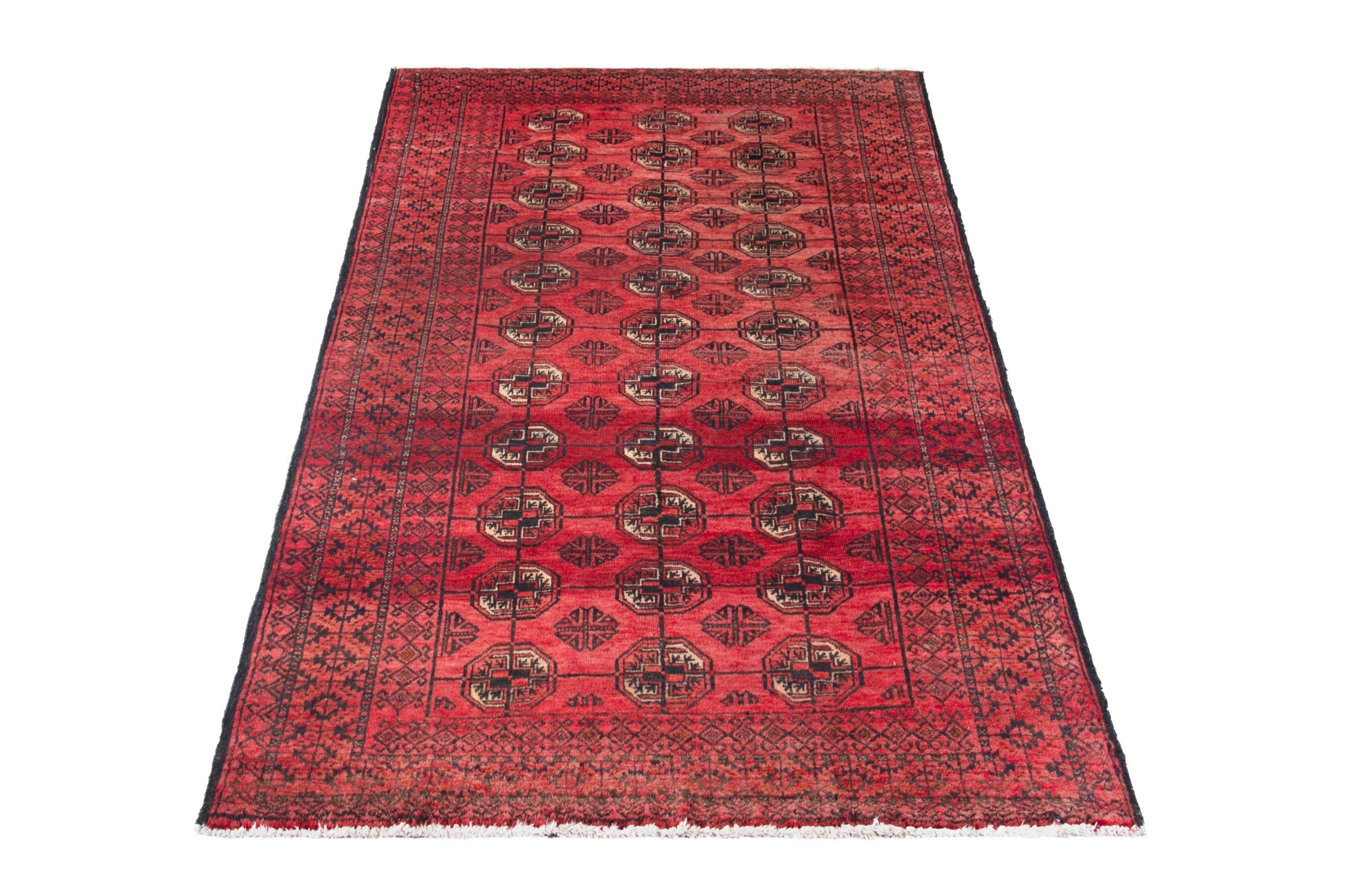Persian Baluch accent rug in deep red and burgundy, view 3 of 17