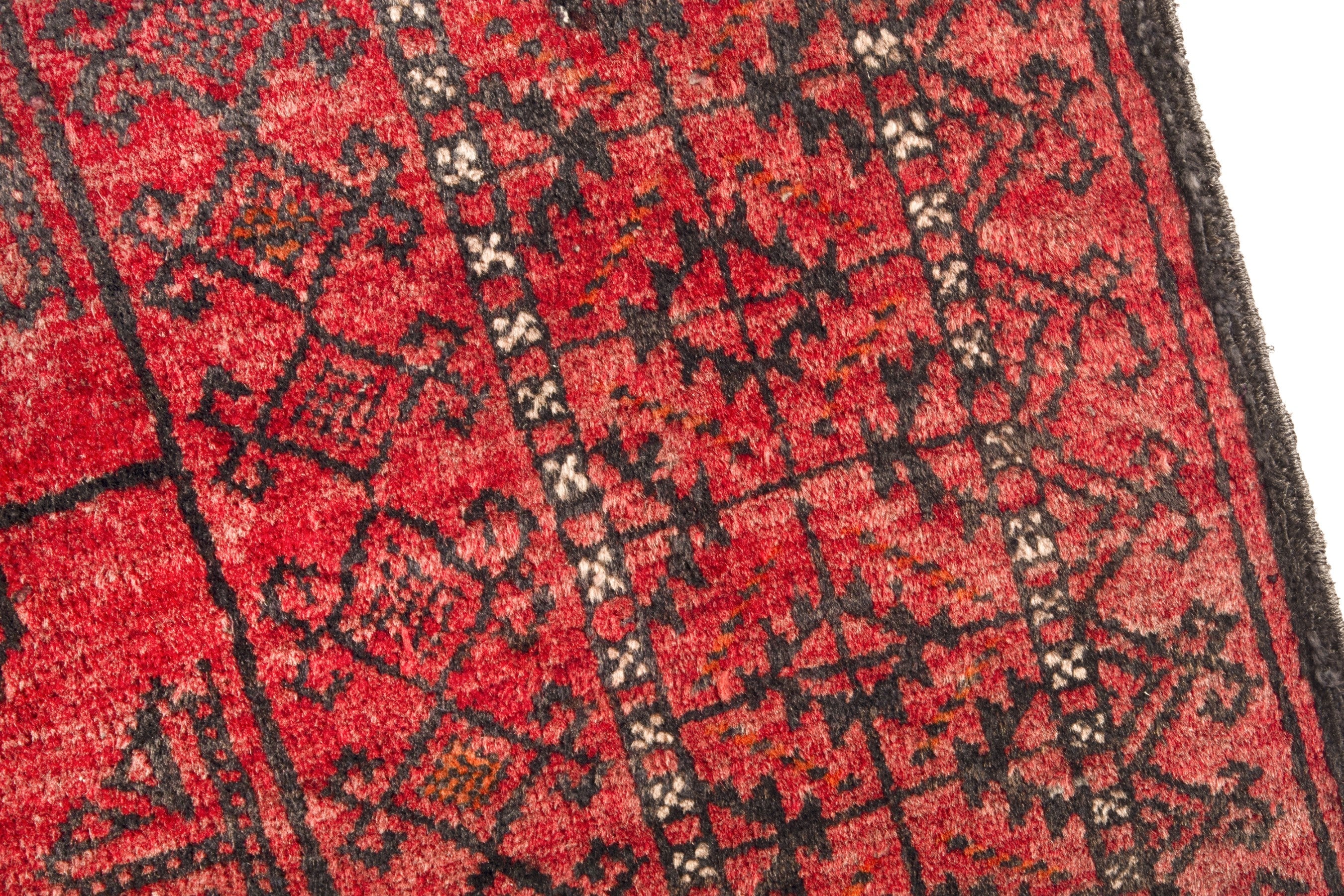 Persian Baluch accent rug in deep red and burgundy, view 7 of 17