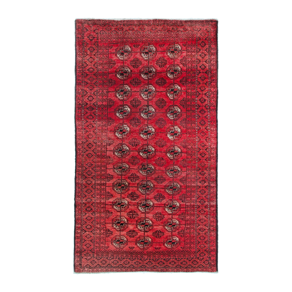 Persian Baluch accent rug in deep red and burgundy, 3'7" x 6'6"