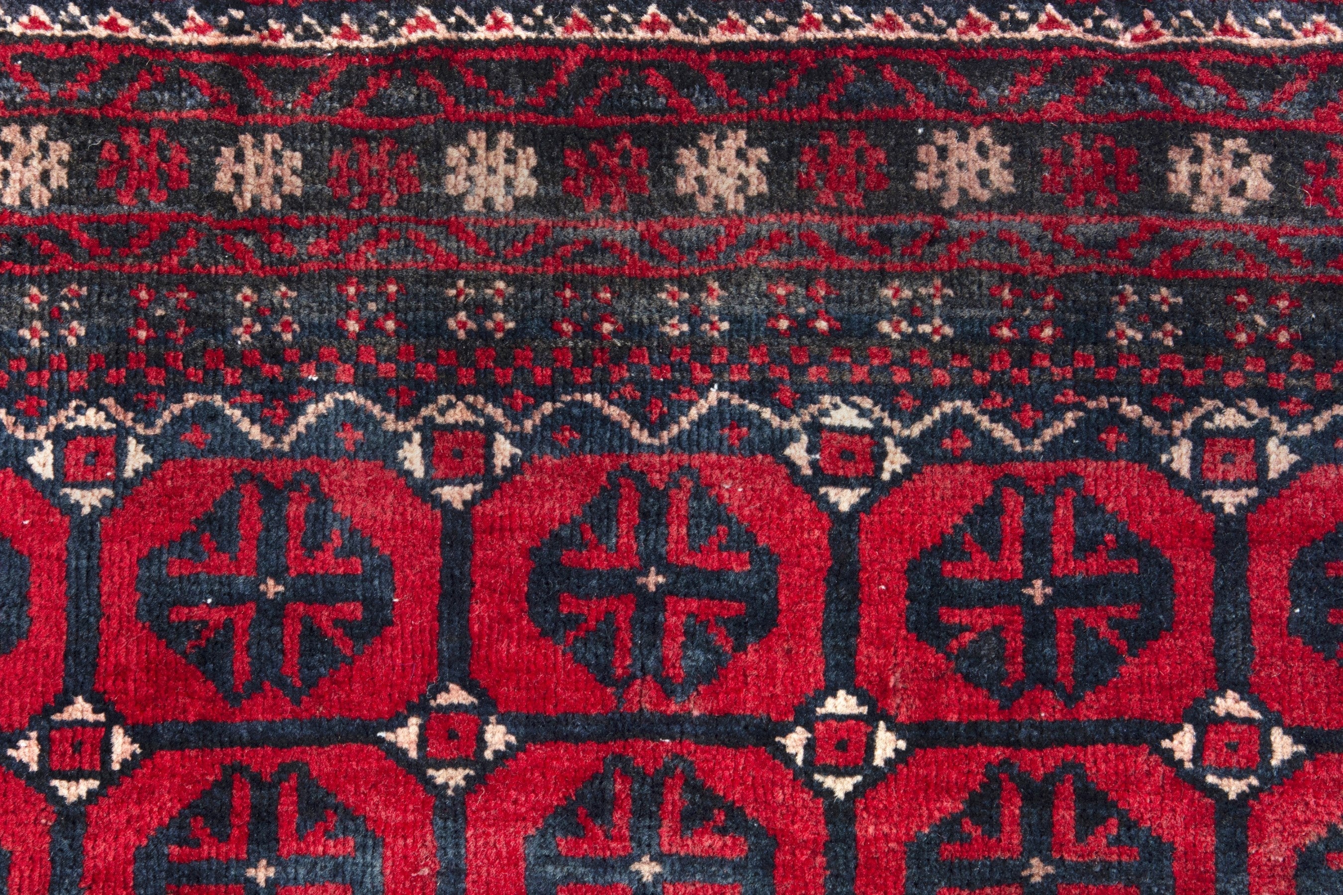 Persian Baluch runner rug in deep red and burgundy, view 11 of 16