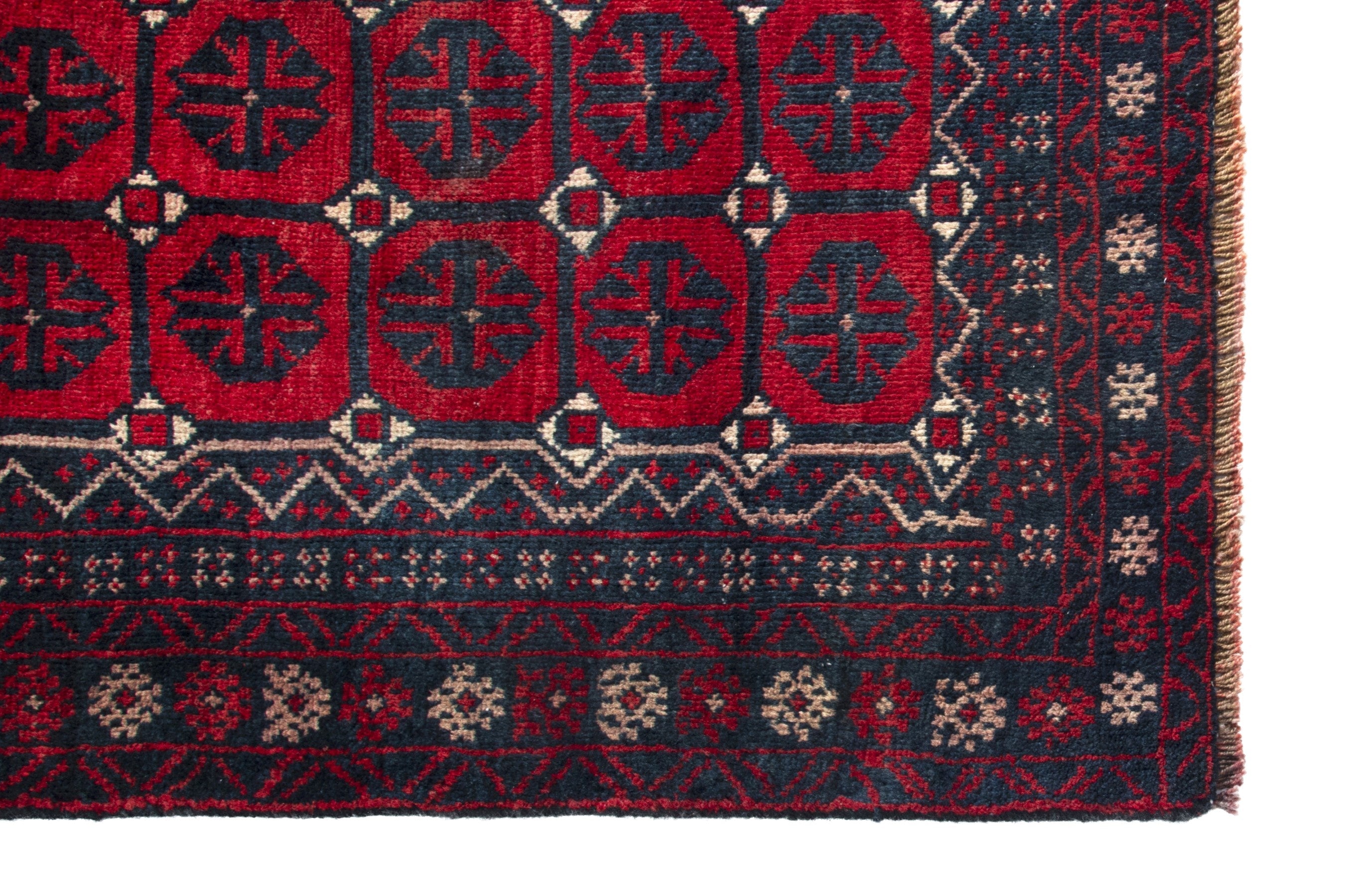 Persian Baluch runner rug in deep red and burgundy, view 5 of 16