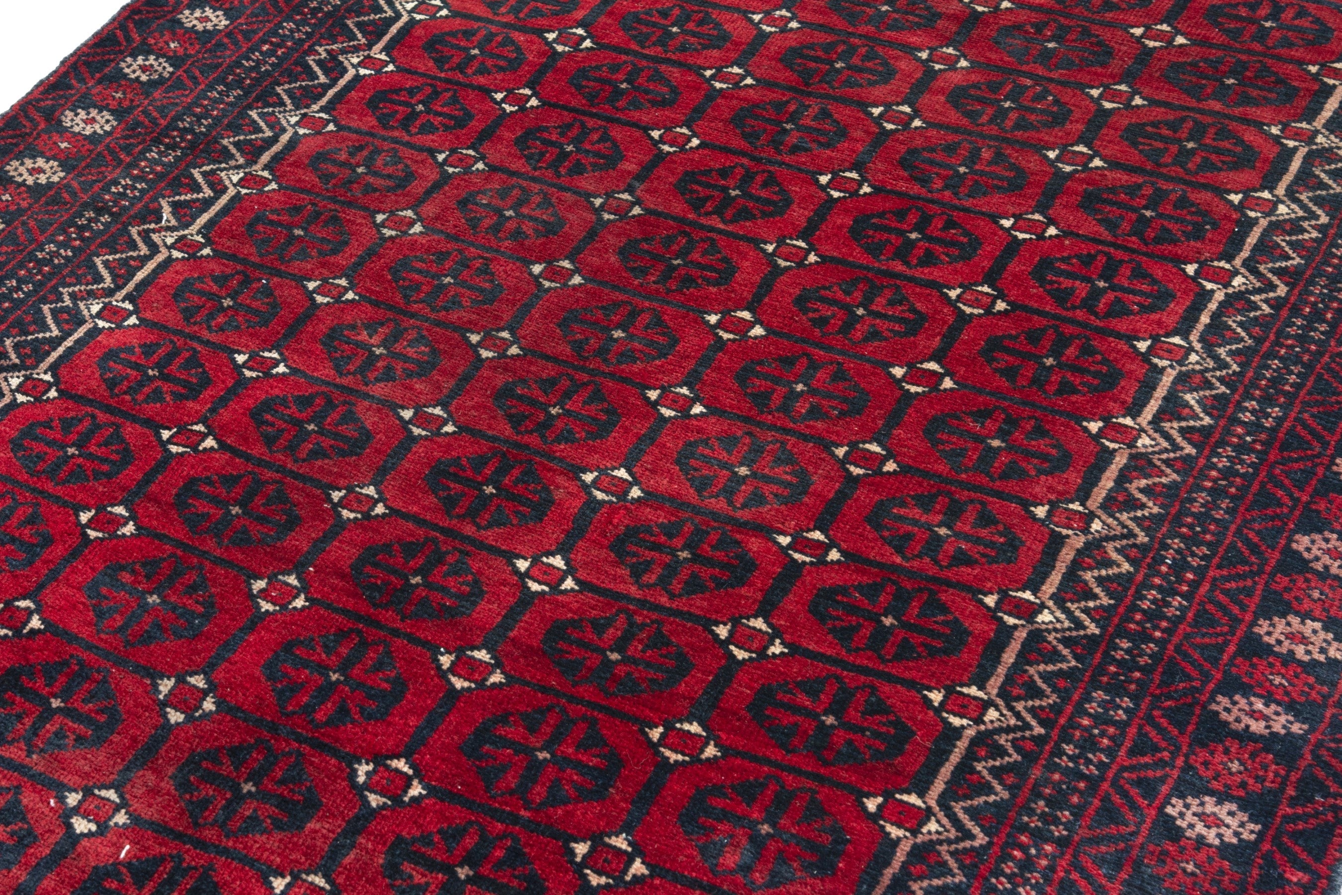 Persian Baluch runner rug in deep red and burgundy, view 9 of 16