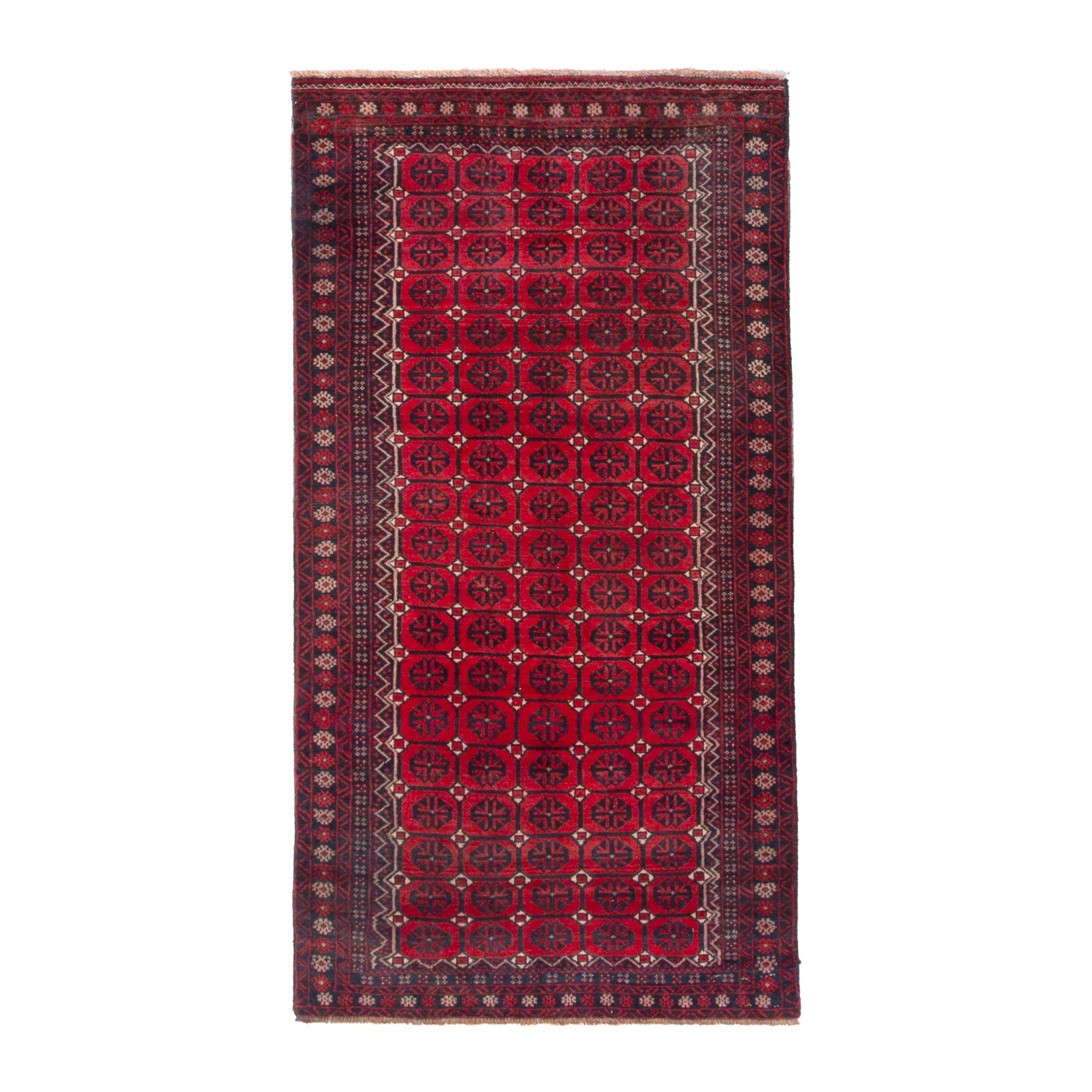 Persian Baluch runner rug in deep red and burgundy, 2'11" x 6'1"