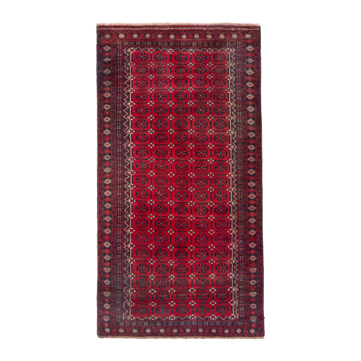 Persian Baluch runner rug in deep red and burgundy, 2'11" x 6'1"