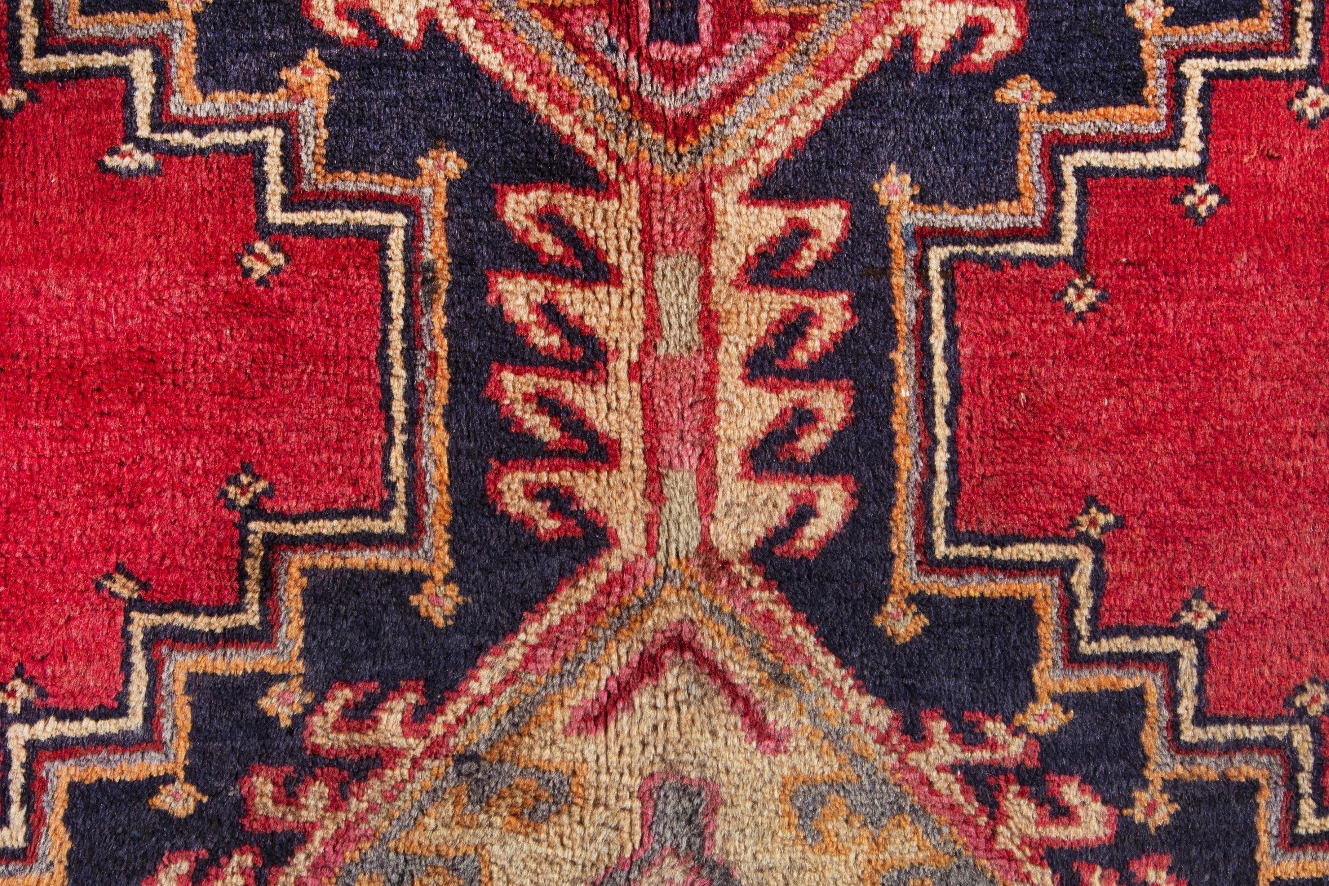 Persian Ardabil runner rug in deep red and terracotta, view 12 of 17